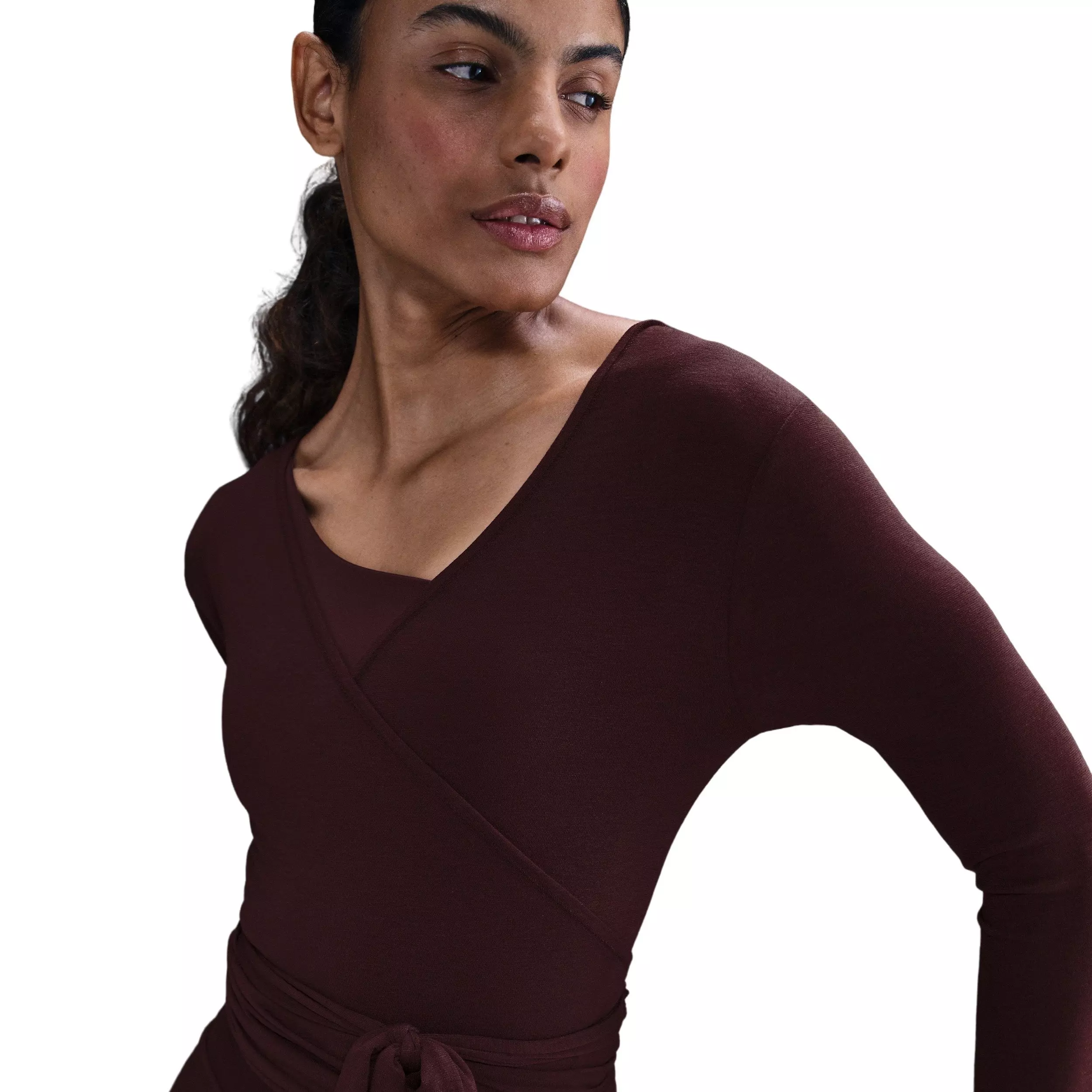 Nike Women's One Relaxed Dri-FIT Top -Burgundy - BURGUNDY