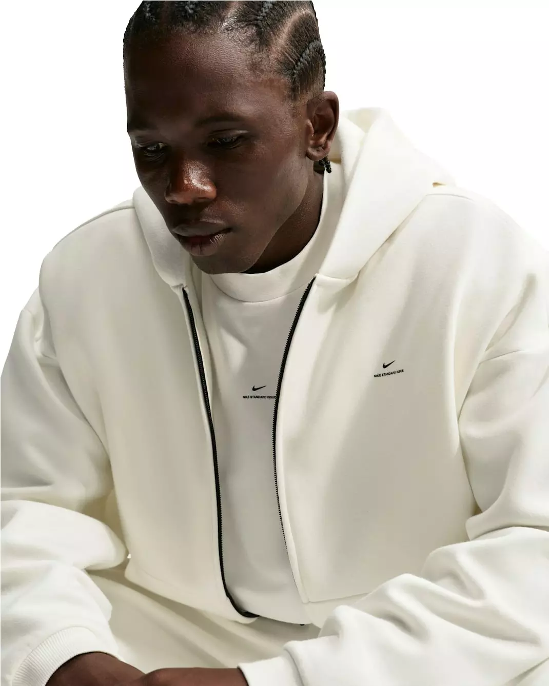 Nike Men's Standard Issue Therma-FIT Full-Zip Basketball Jacket - White - WHITE