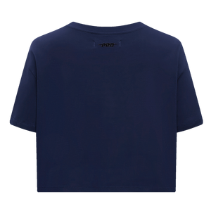 Pro Standard Women's MLB Atlanta Braves Mashup Boxy Tee -Navy