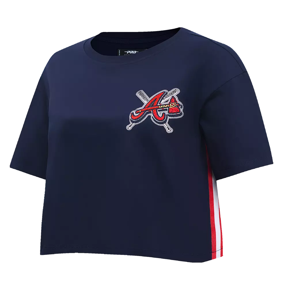 Pro Standard Women's MLB Atlanta Braves Mashup Boxy Tee - Navy - NAVY