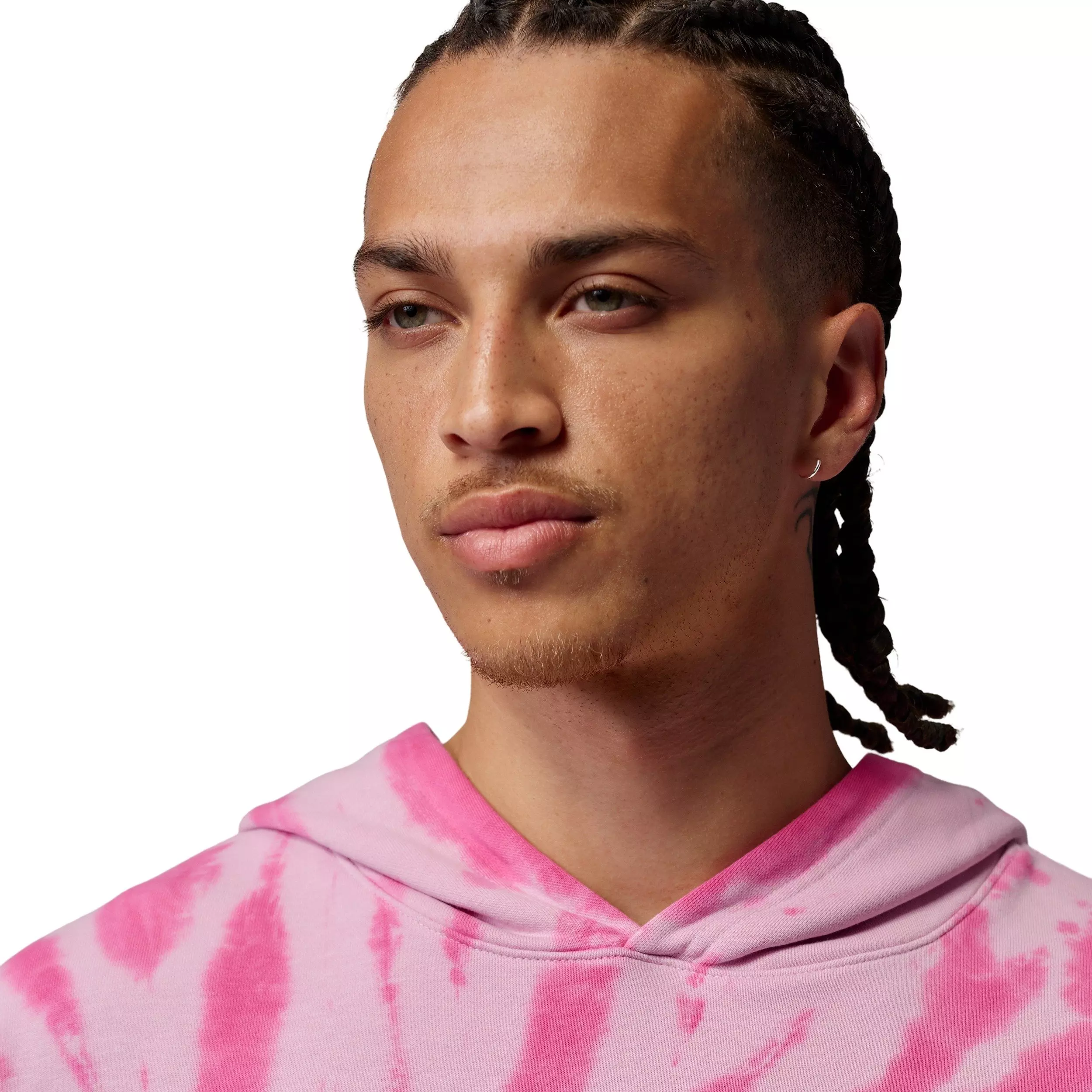 Jordan Men's Brooklyn Fleece Tie-Dye Sweatshirt Festival Hoodie - PINK