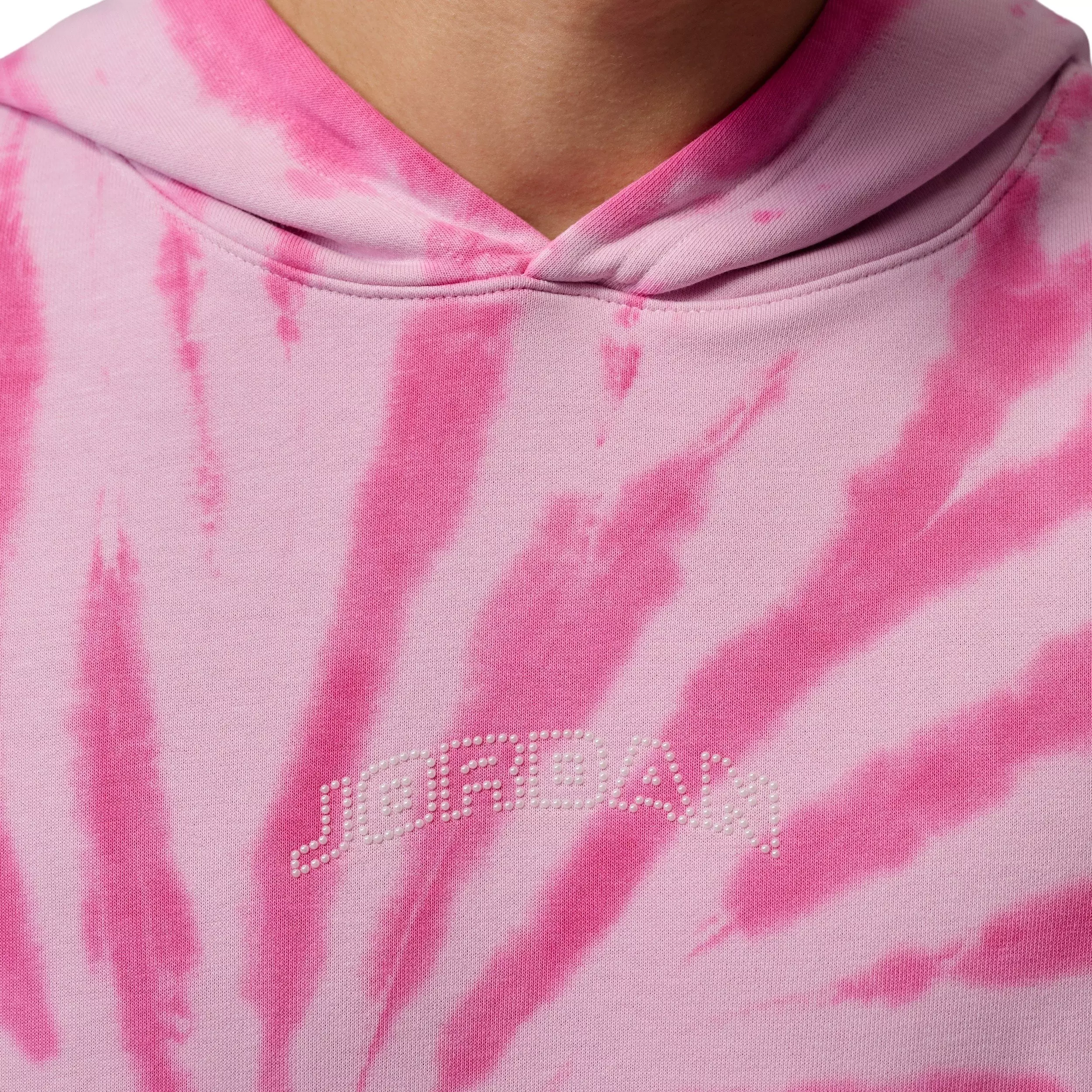 Jordan Men's Brooklyn Fleece Tie-Dye Sweatshirt Festival Hoodie - PINK