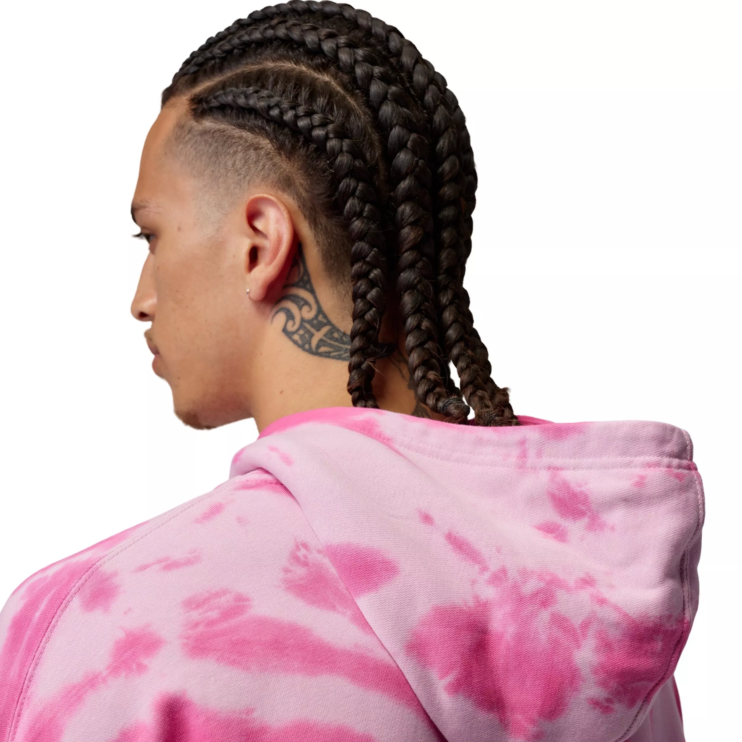 Jordan Men's Brooklyn Fleece Tie-Dye Sweatshirt Festival Hoodie - PINK
