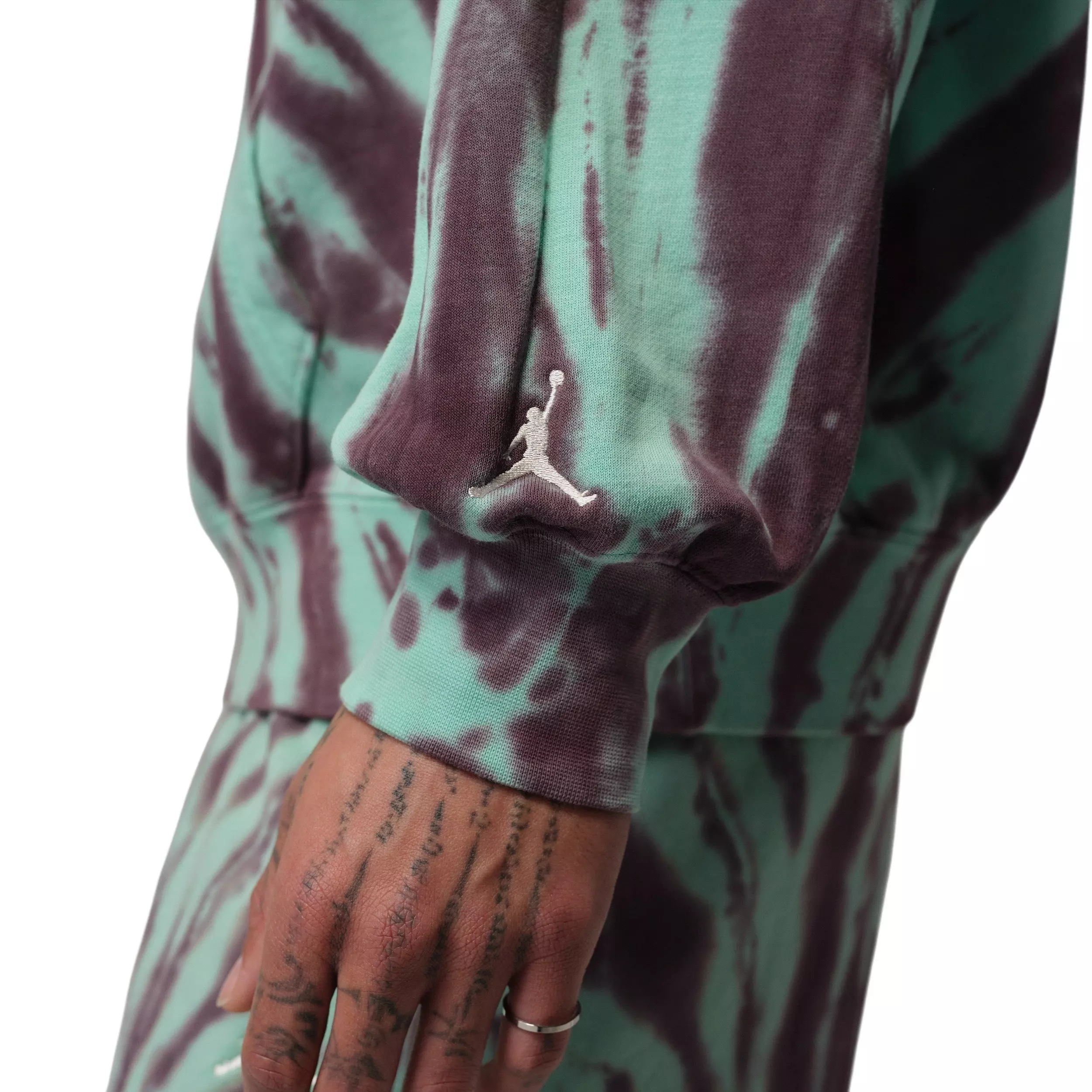 Jordan Men's Brooklyn Fleece Tie-Dye Sweatshirt Festival Hoodie - GREEN