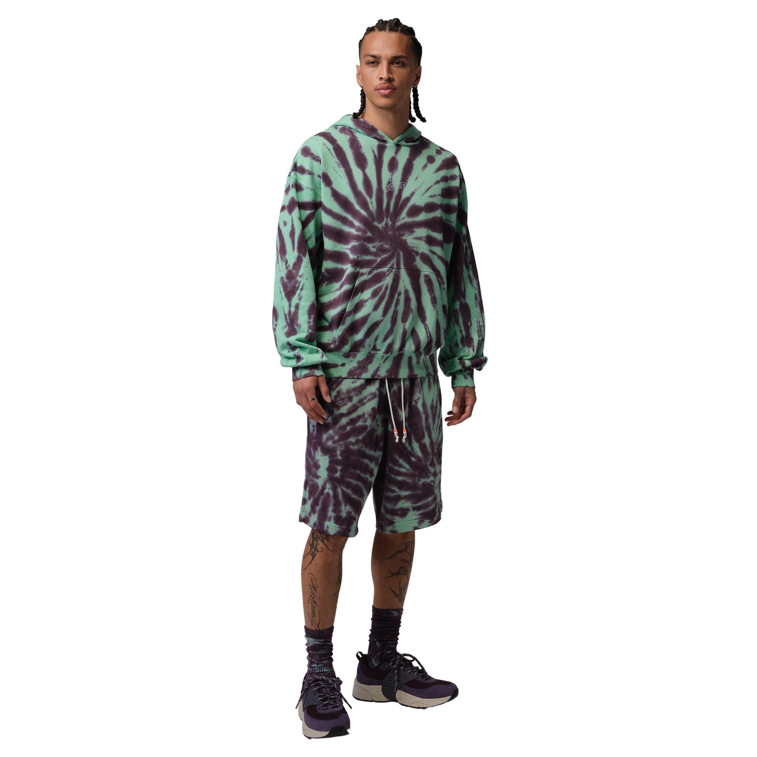 Jordan Men's Brooklyn Fleece Tie-Dye Sweatshirt Festival Hoodie - GREEN Thumbnail View 7