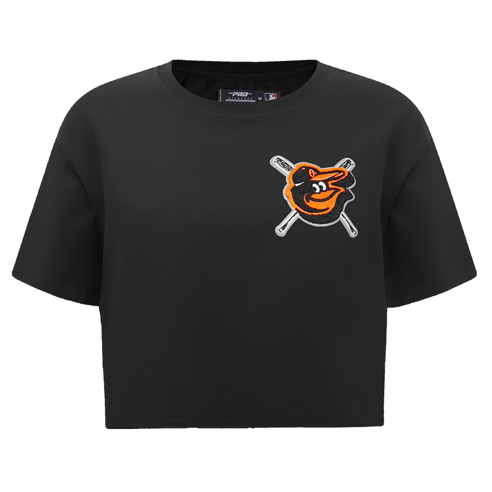 Pro Standard Women's MLB Baltimore Orioles Mashup Boxy Tee - Black - BLACK Thumbnail View 1