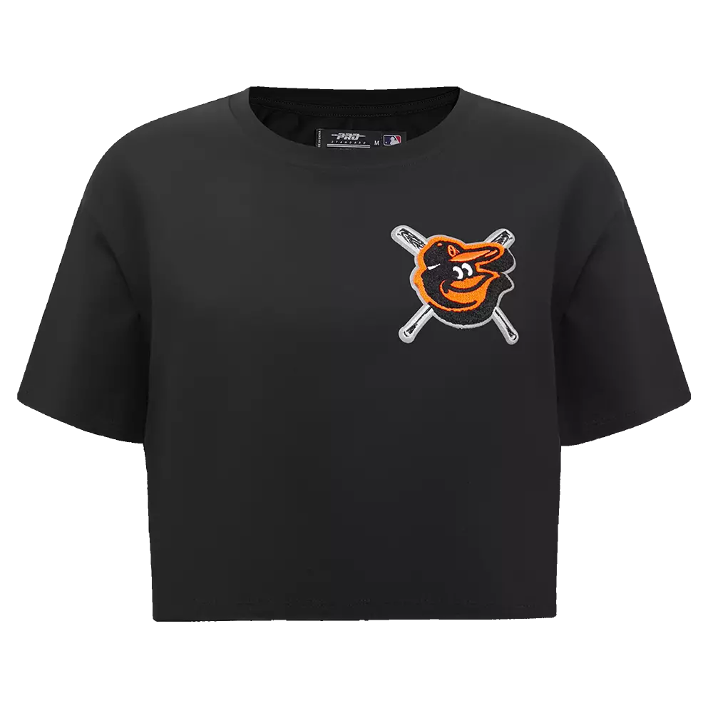 Pro Standard Women's MLB Baltimore Orioles Mashup Boxy Tee - Black - BLACK