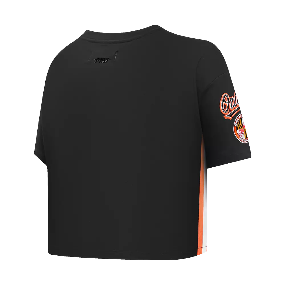Pro Standard Women's MLB Baltimore Orioles Mashup Boxy Tee - Black - BLACK