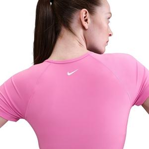 Nike Women's Pro Dri-FIT Short-Sleeve Cropped Graphic Top -Pink