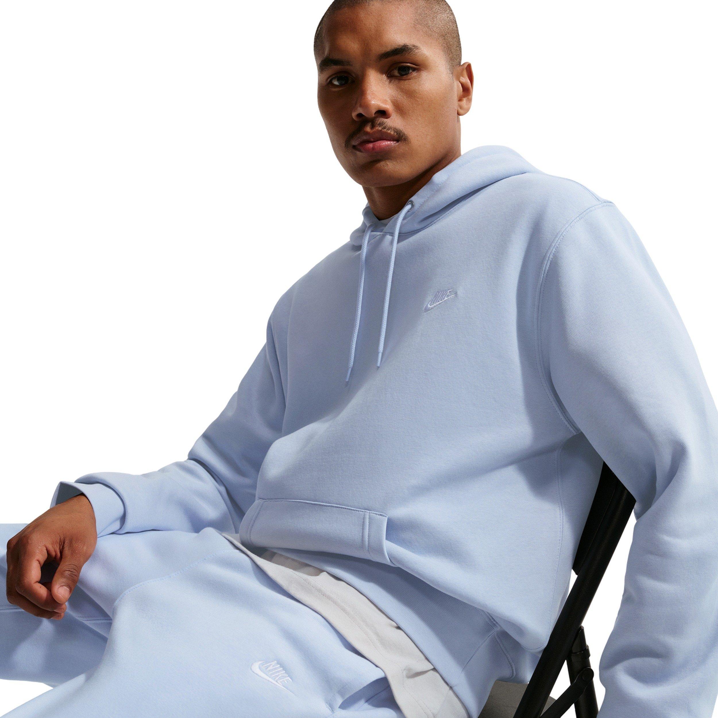 Nike Men's Club Fleece Pullover BB Hoodie - BLUE Thumbnail View 3