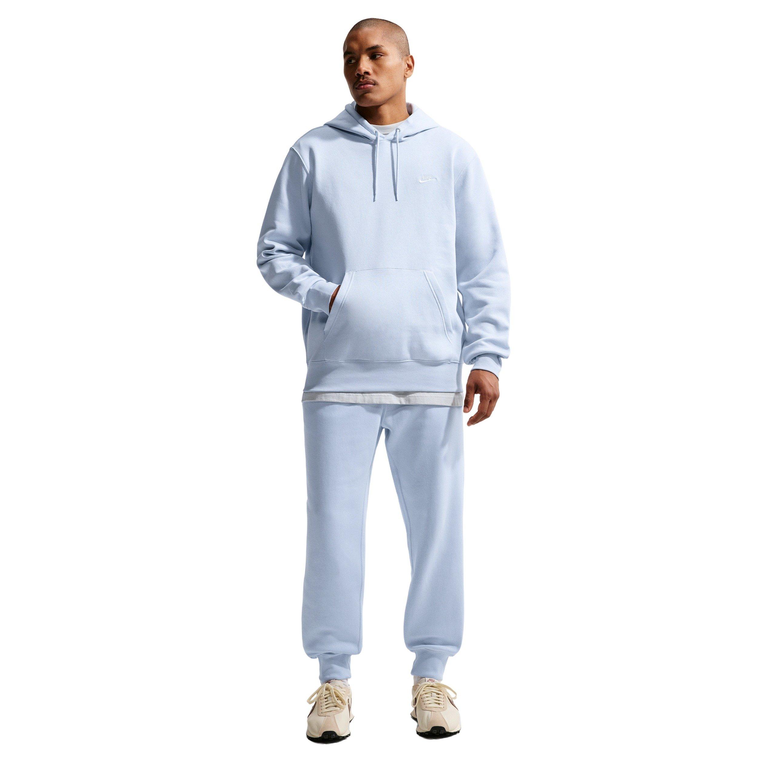 Nike Men's Club Fleece Pullover BB Hoodie - BLUE Thumbnail View 4