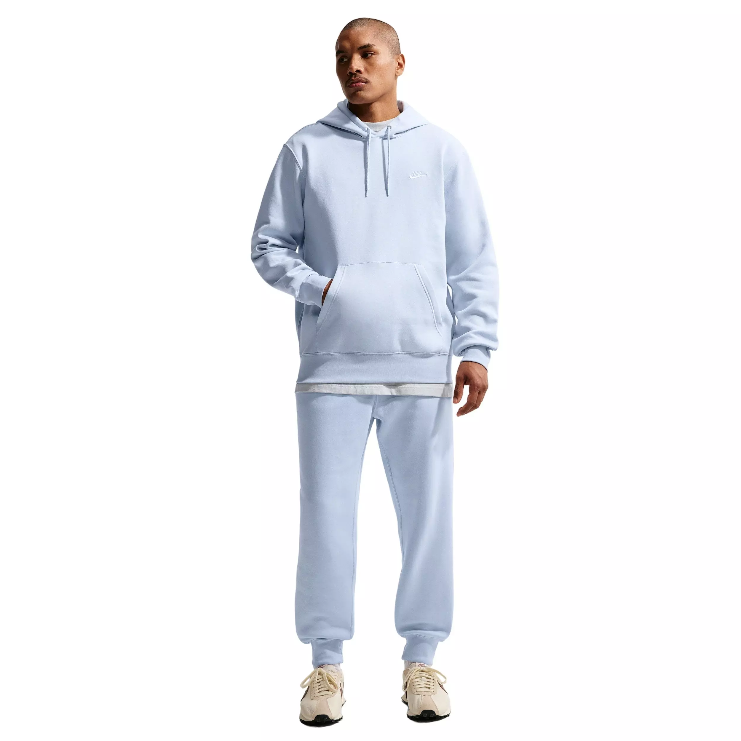 Nike Men's Club Fleece Pullover BB Hoodie - BLUE