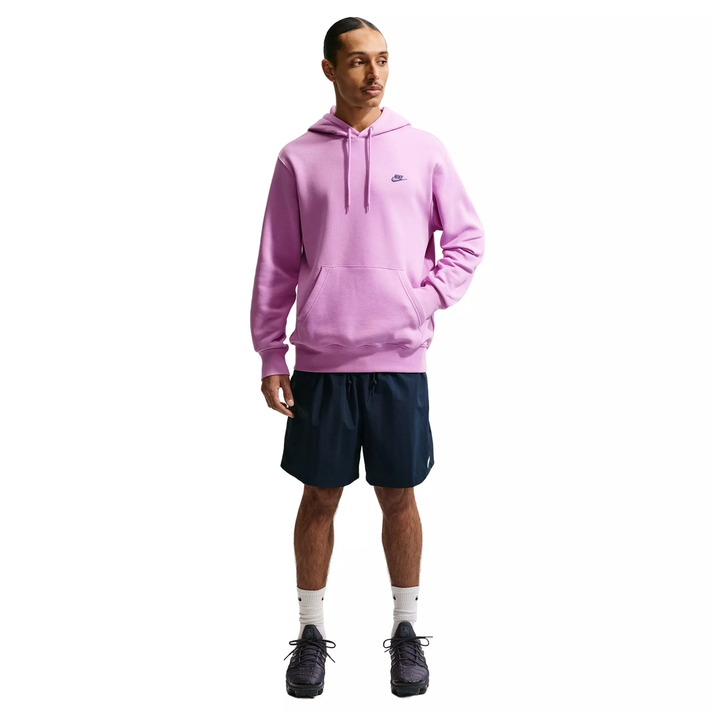 Nike Men's Club Fleece Pullover BB Hoodie - PURPLE