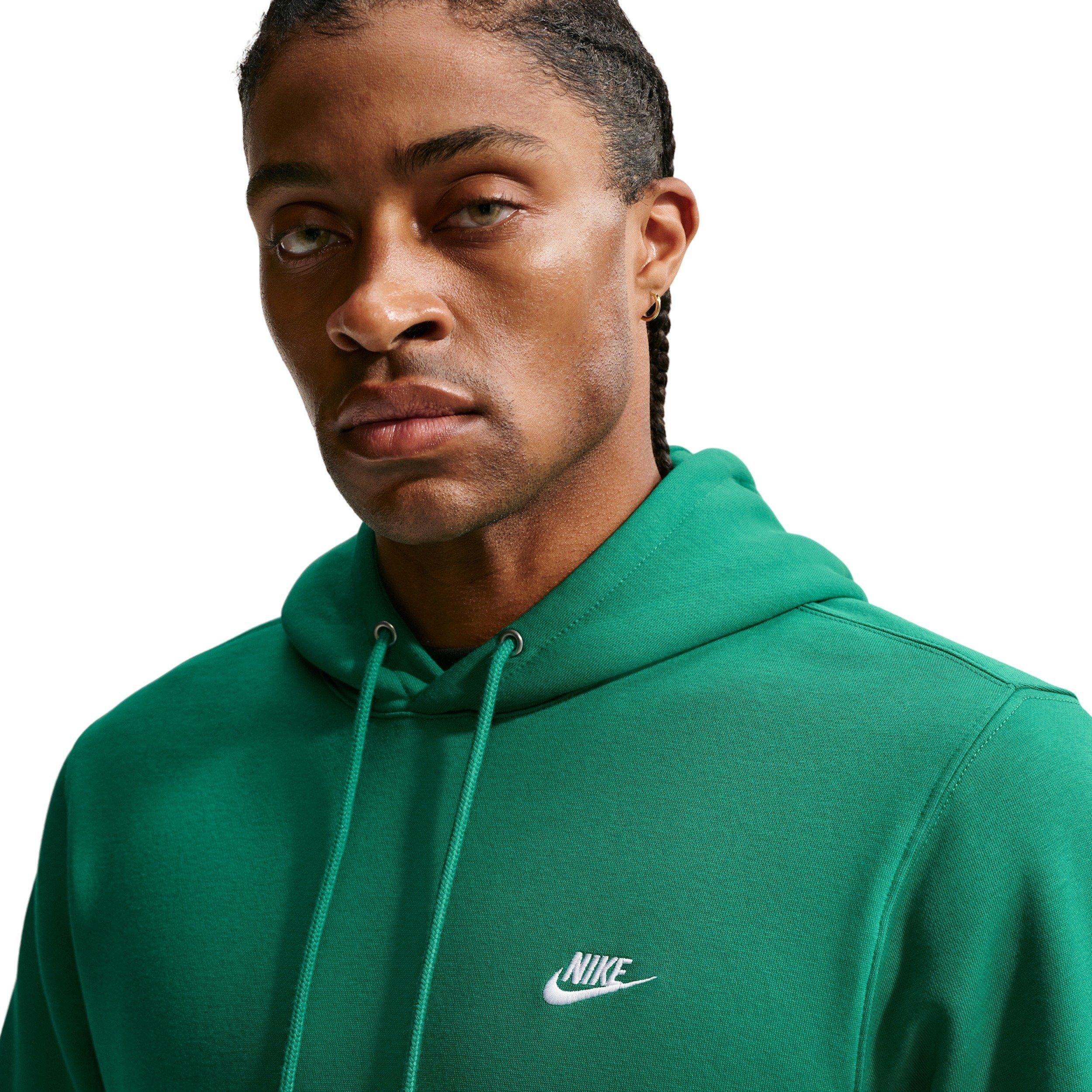 Nike Men's Club Fleece Pullover BB Hoodie - GREEN Thumbnail View 3