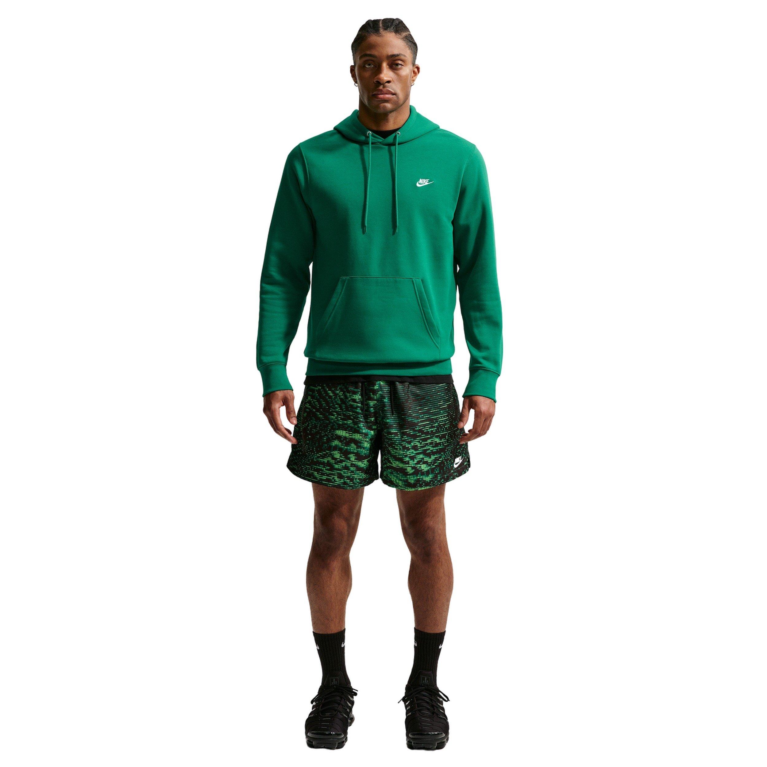Nike Men's Club Fleece Pullover BB Hoodie - GREEN Thumbnail View 4