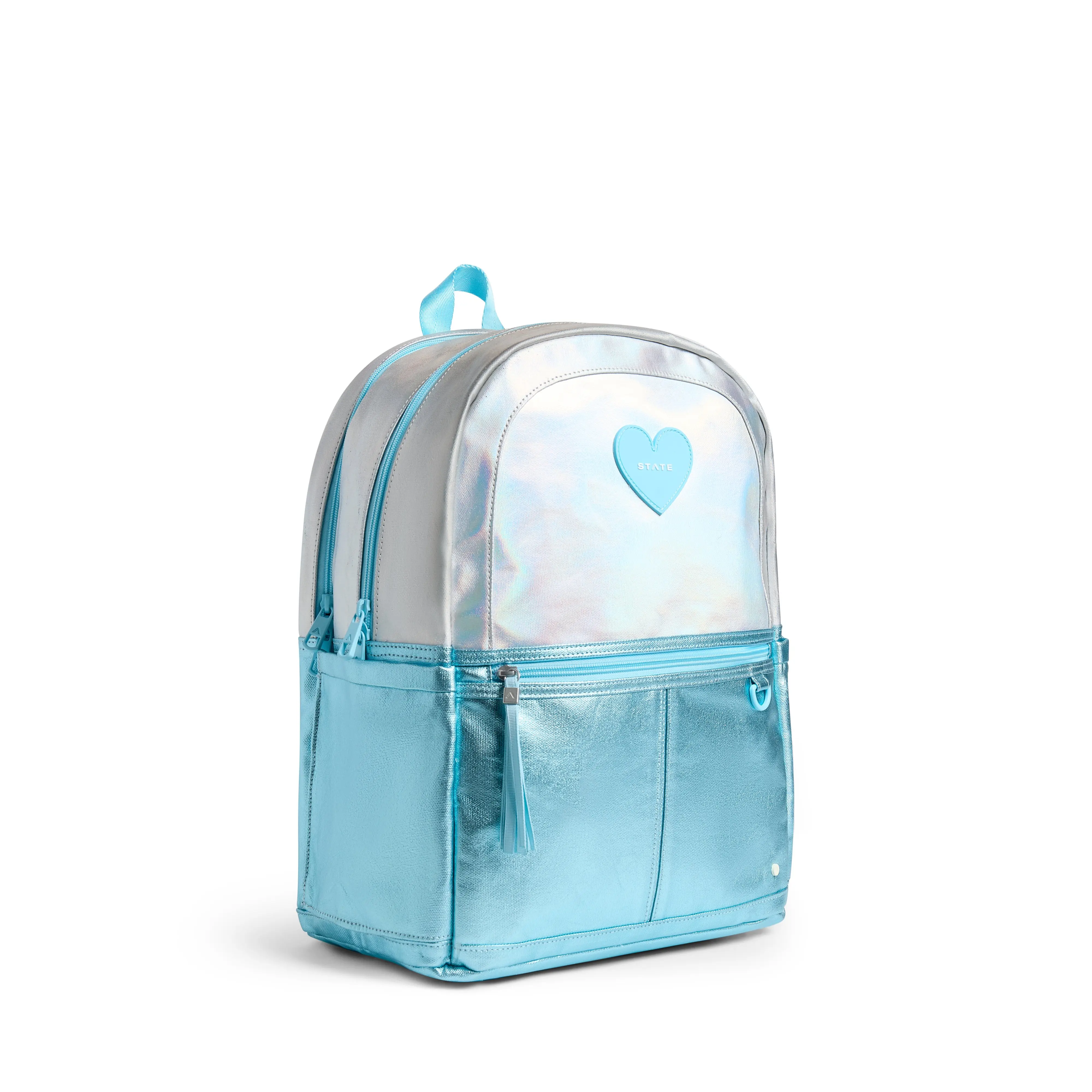 STATE Bags Kane Double Pocket Backpack - Blue Iridescent - BLUE IRIDESCENT