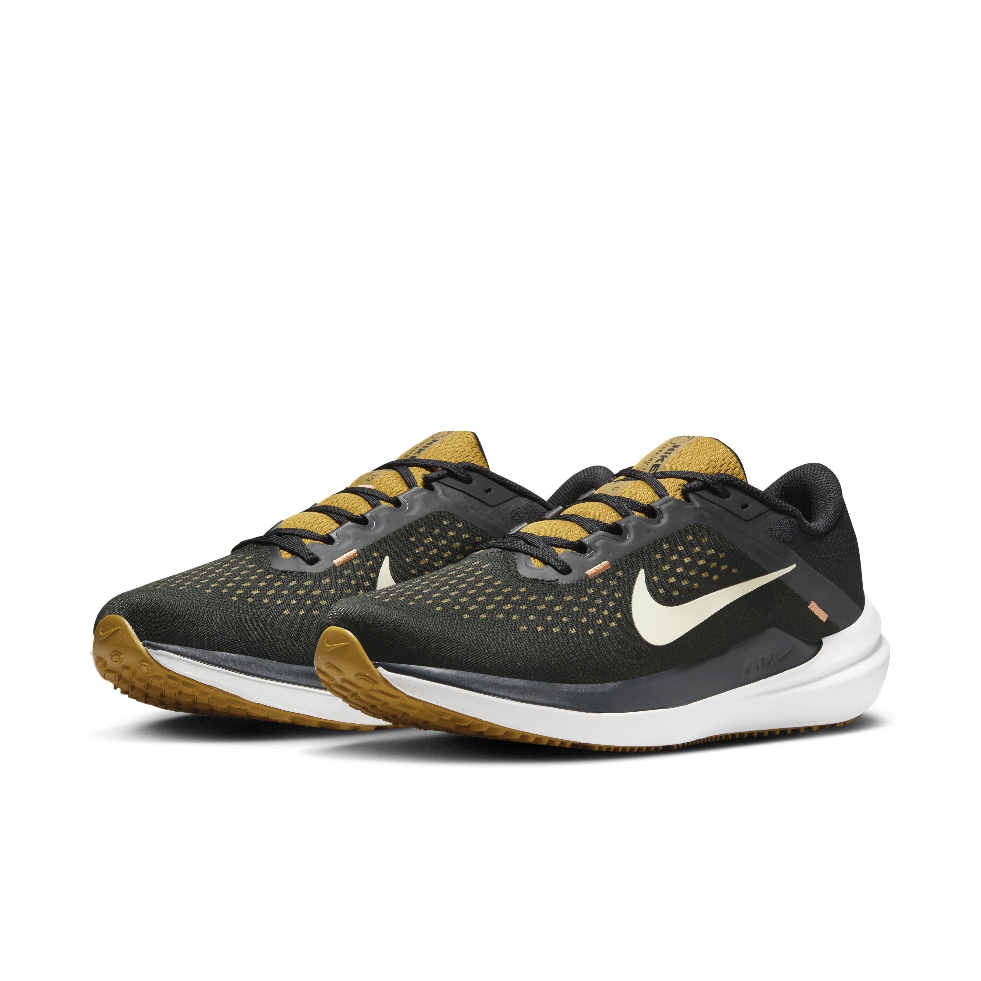 Nike Winflo 10 "Black/Bronzine/Amber Brown/Olive Aura" Men's Running Shoe - BLACK/BRONZINE/BROWN/OLIVE Thumbnail View 3