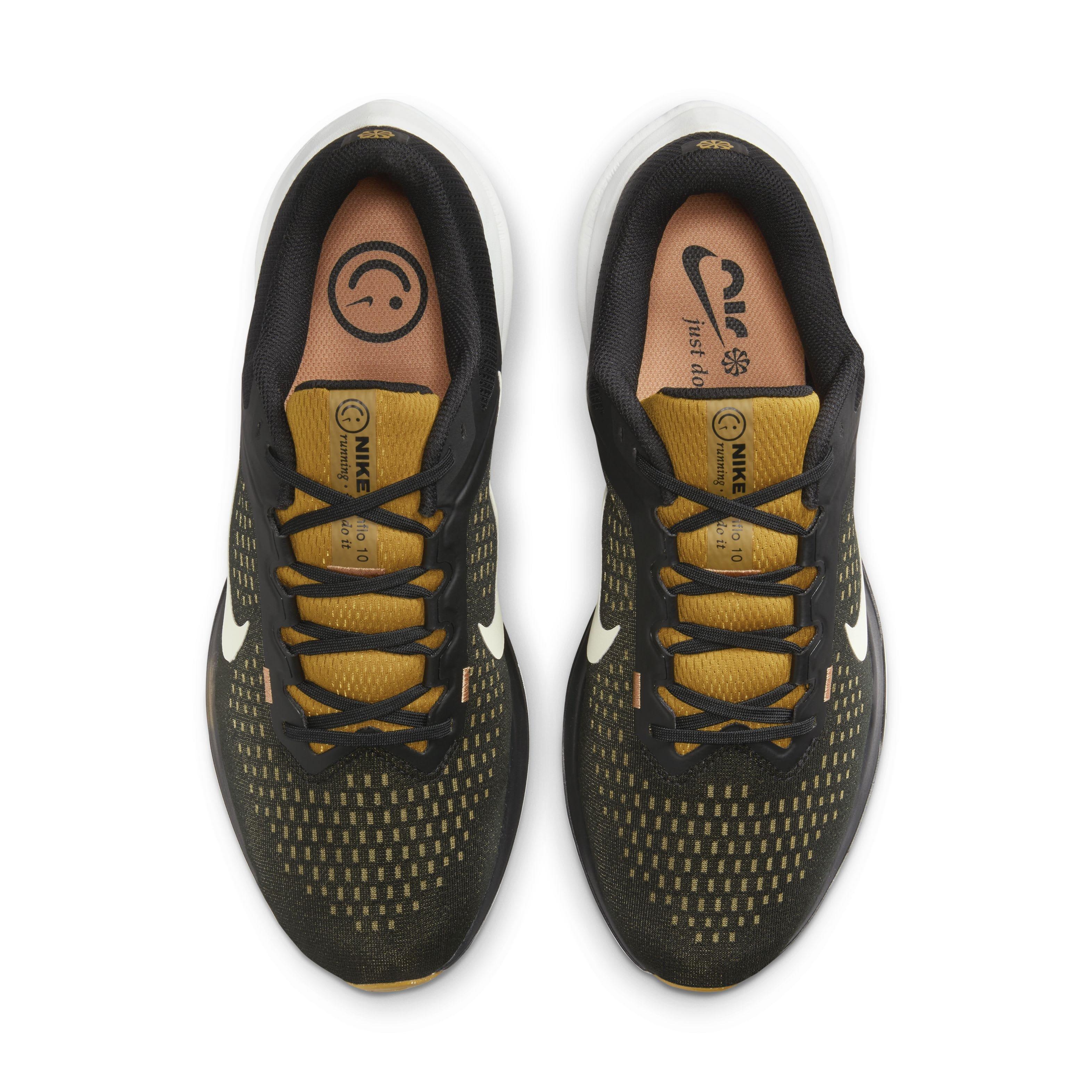 Nike Winflo 10 "Black/Bronzine/Amber Brown/Olive Aura" Men's Running Shoe - BLACK/BRONZINE/BROWN/OLIVE Thumbnail View 4
