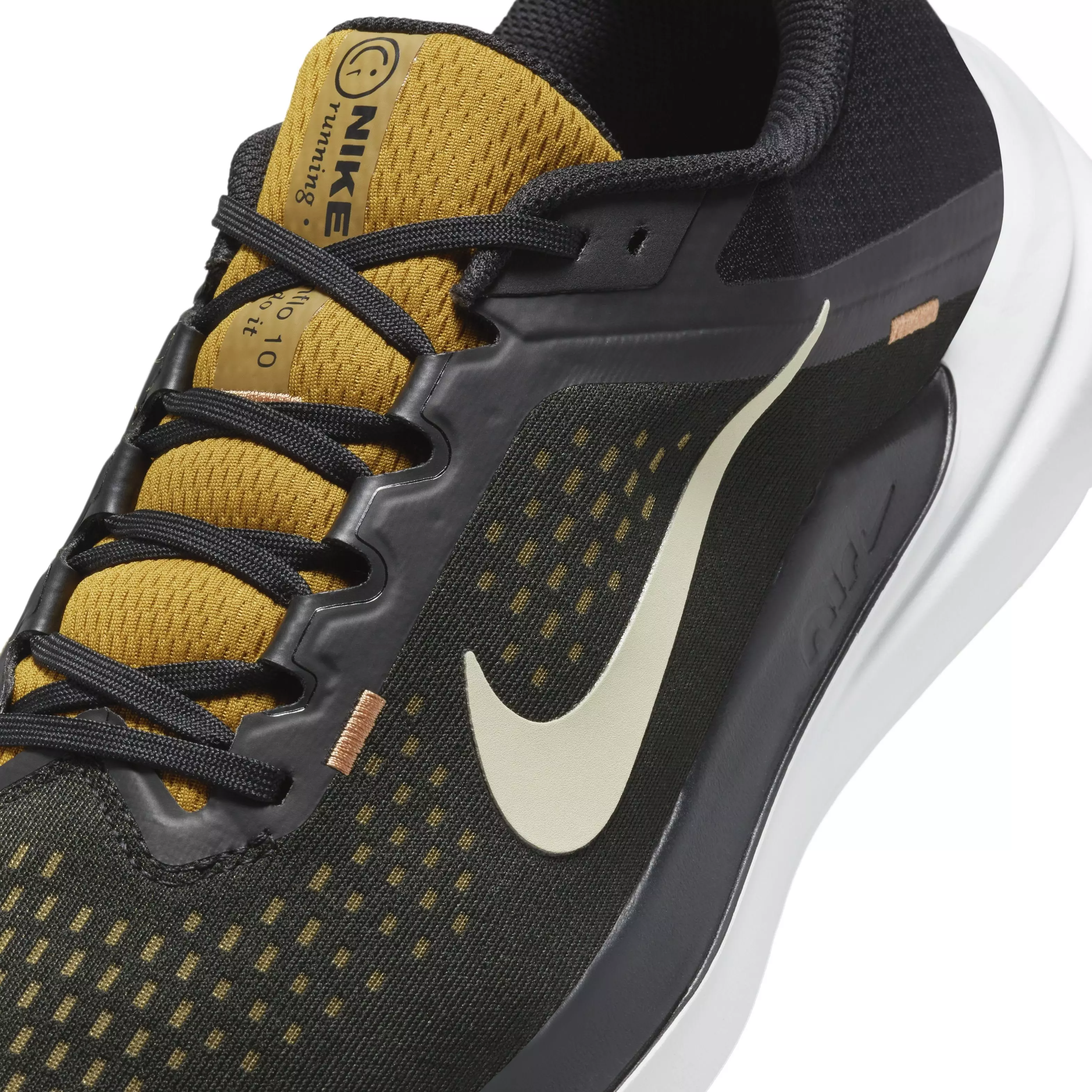 Nike Winflo 10 "Black/Bronzine/Amber Brown/Olive Aura" Men's Running Shoe - BLACK/BRONZINE/BROWN/OLIVE