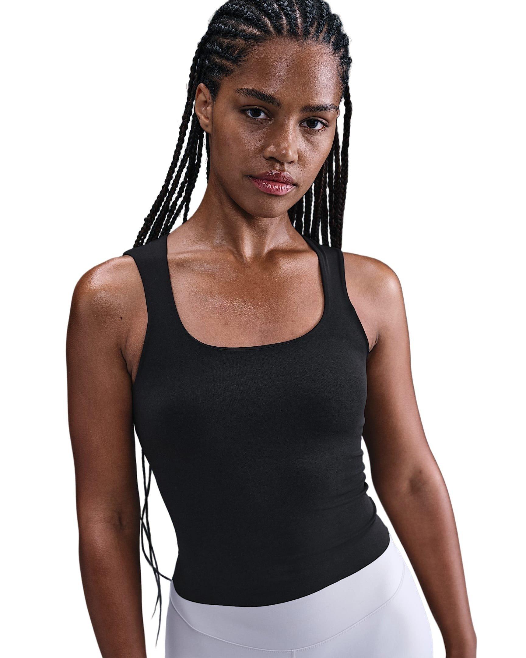 Nike Women's Zenvy Dri-FIT Tank Top -Black - BLACK Thumbnail View 1