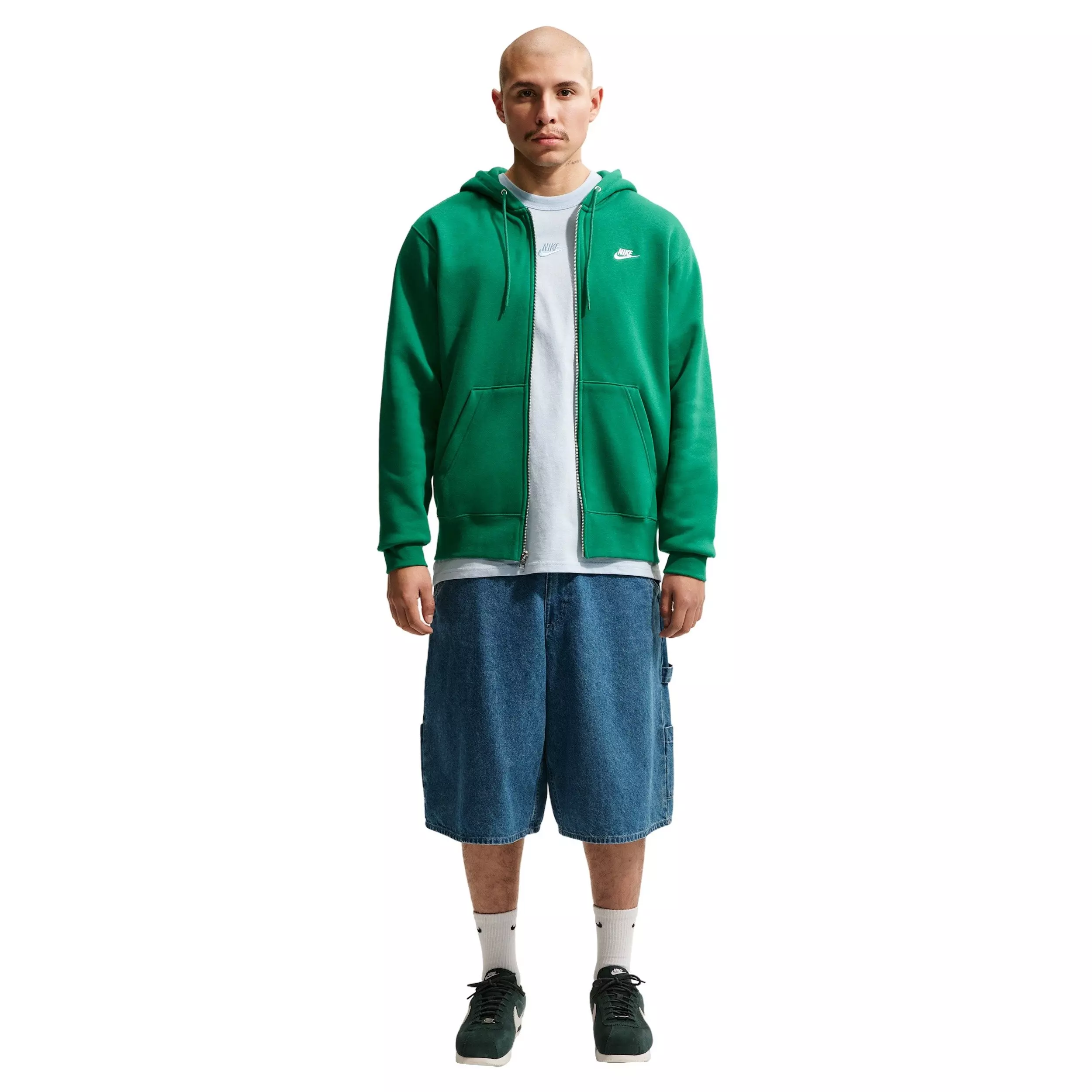 Nike Men's Club Full-Zip Fleece Jacket - GREEN