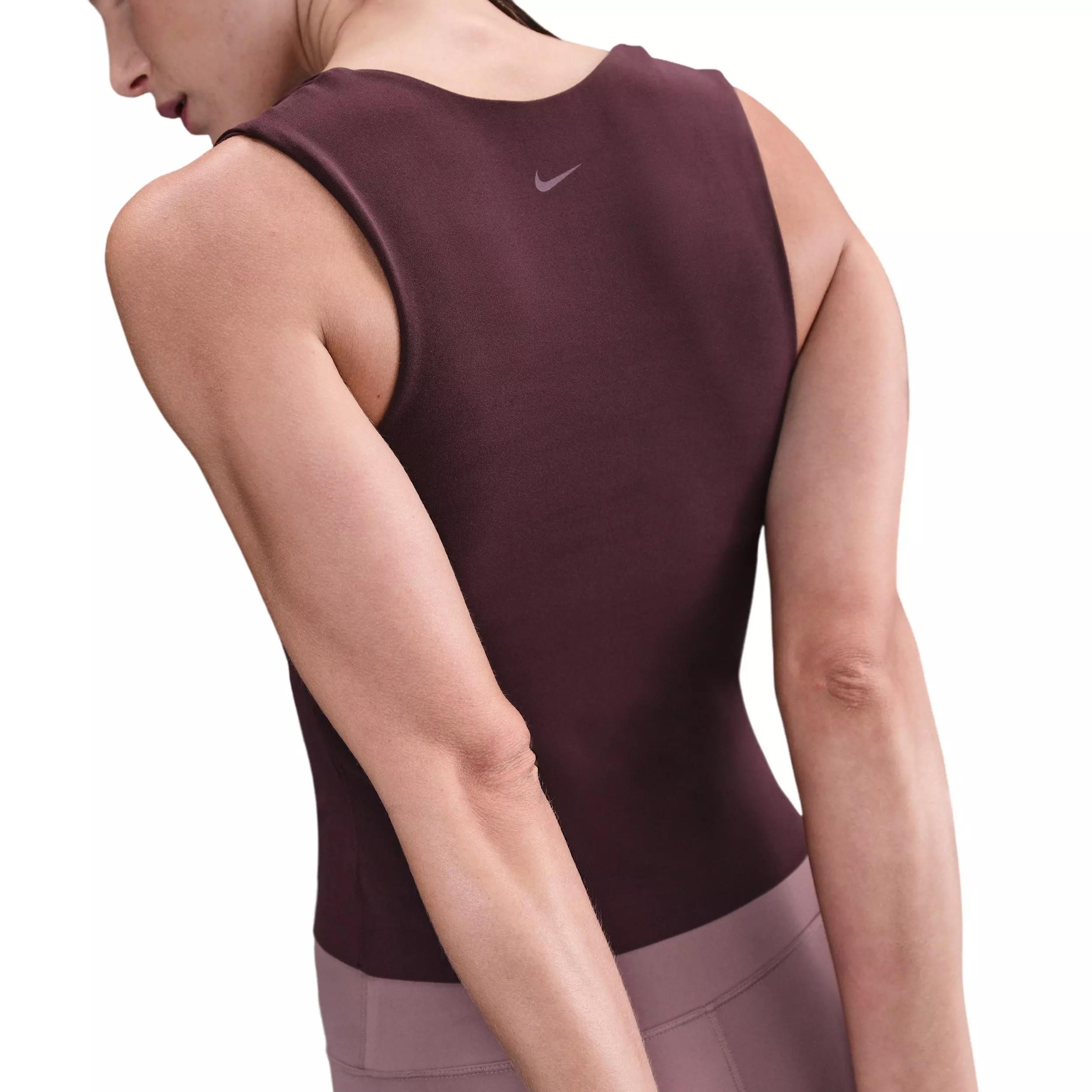 Nike Women's Zenvy Dri-FIT Tank Top -Burgundy - BURGUNDY
