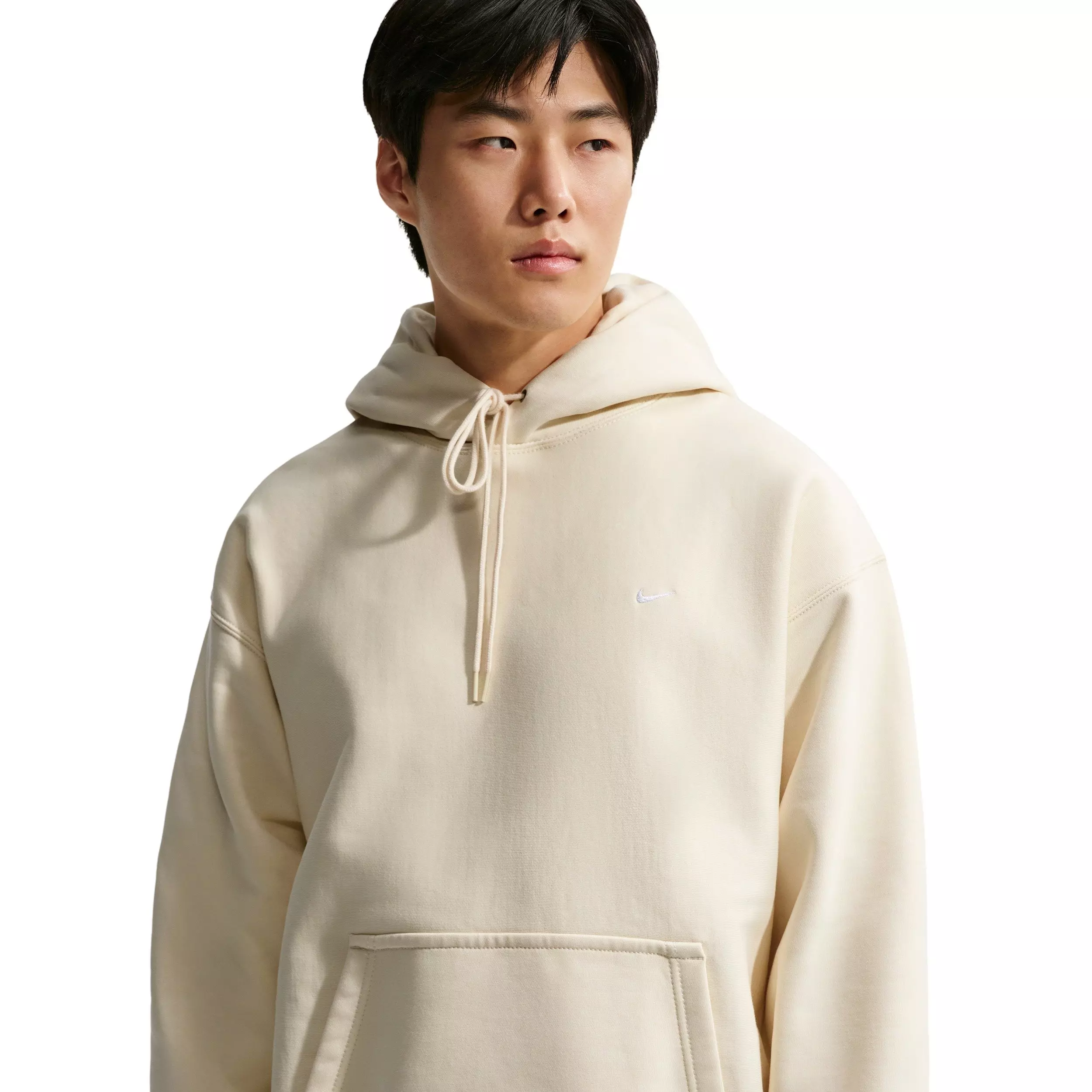 Nike Men's Solo Swoosh Pullover Hoodie - Coconut Milk - COCONUT MILK