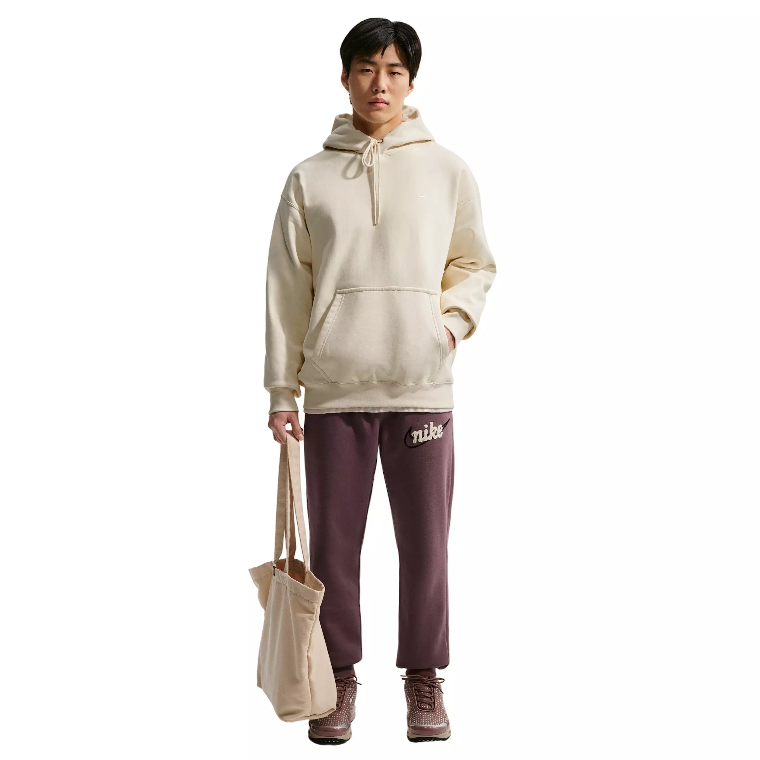 Nike Men's Solo Swoosh Pullover Hoodie - Coconut Milk - COCONUT MILK