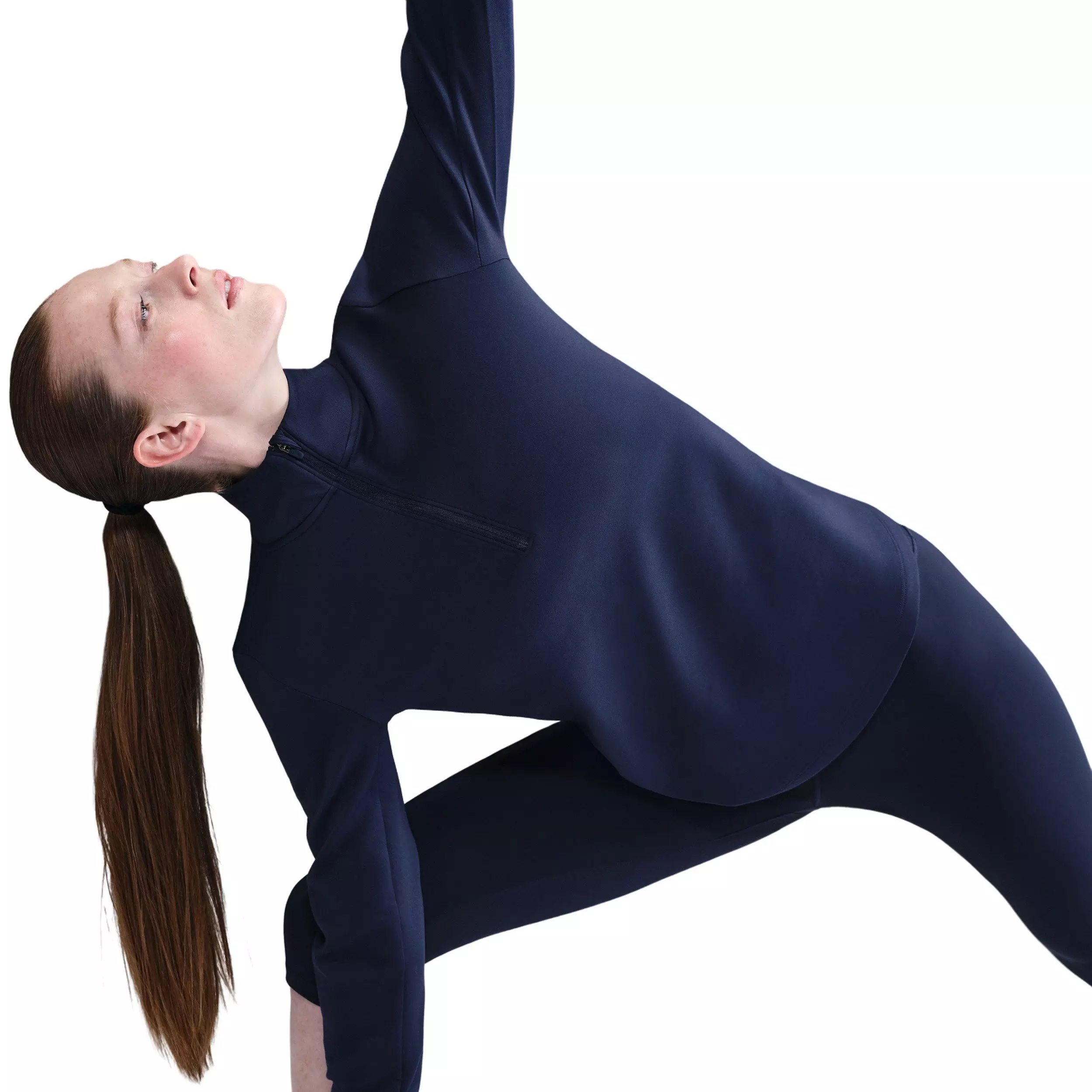 Nike Women's One Long Sleeve 1/2-Zip Midlayer Top - Navy - BLUE