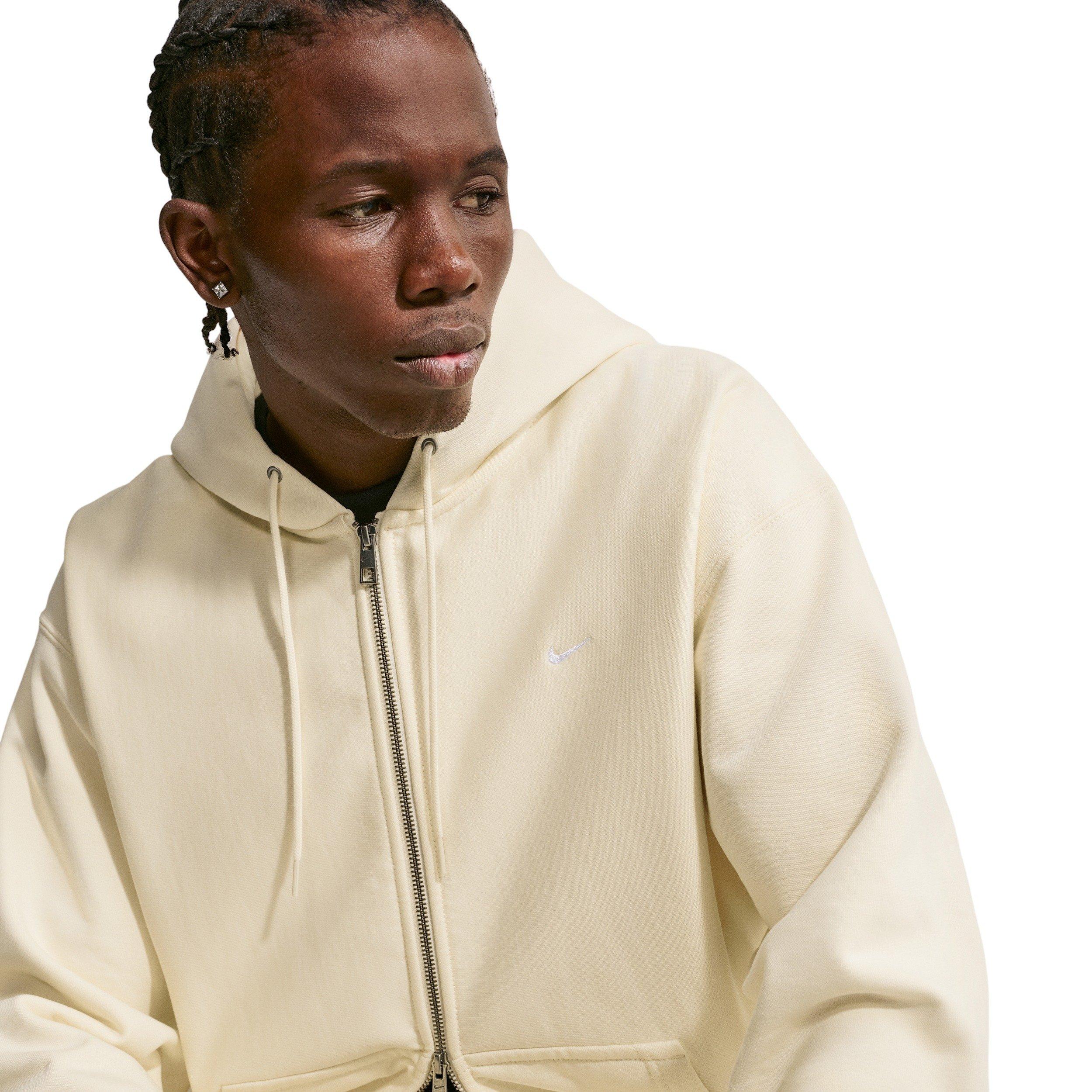 Nike Men's Solo Swoosh Full-Zip Fleece Jacket - Coconut Milk - COCONUT MILK Thumbnail View 3