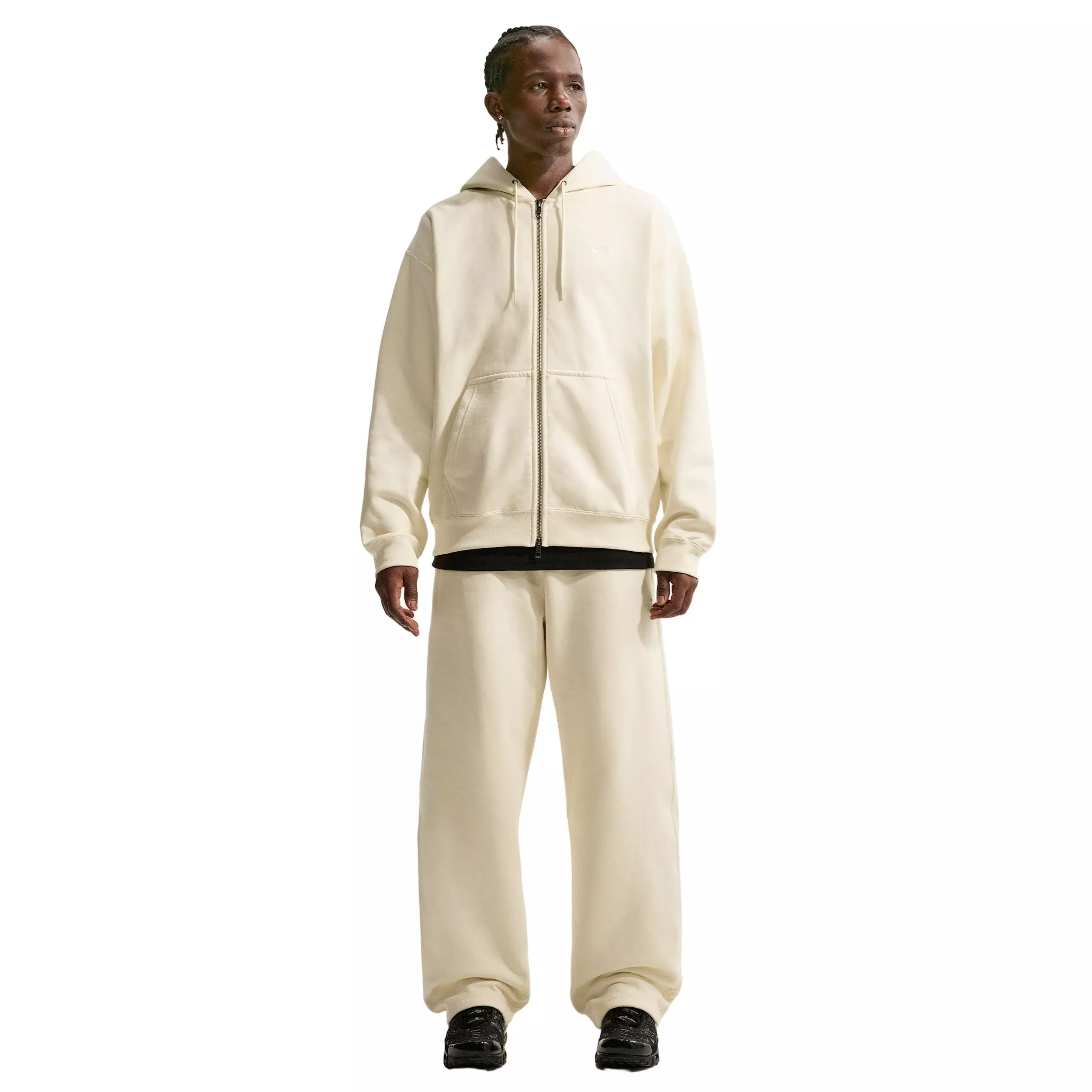 Nike Men's Solo Swoosh Full-Zip Fleece Jacket - Coconut Milk - COCONUT MILK