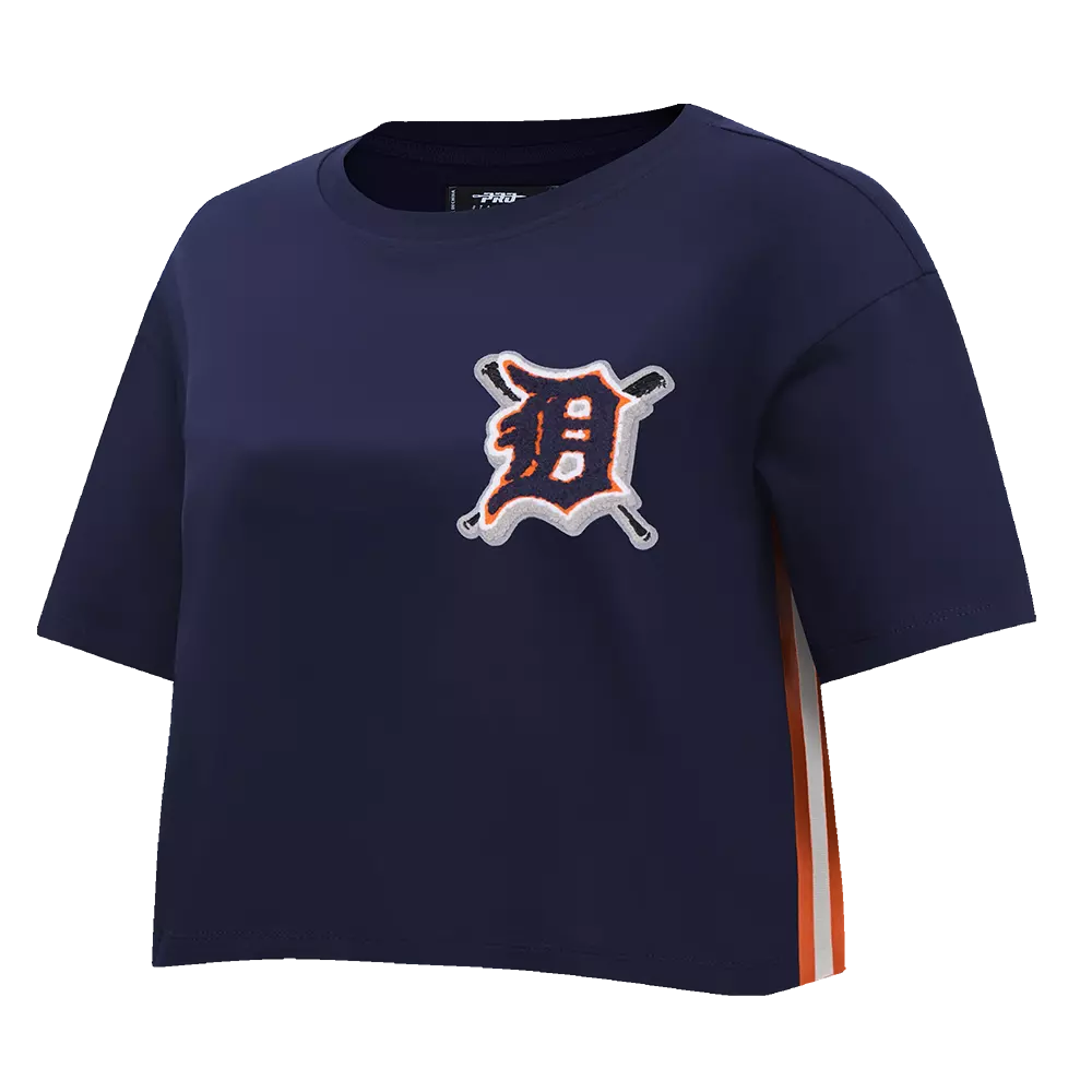 Pro Standard Women's MLB Detroit Tigers Mashup Boxy Tee -Navy - NAVY