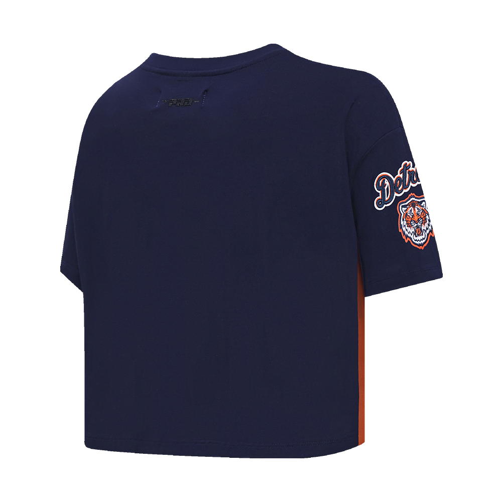 Pro Standard Women's MLB Detroit Tigers Mashup Boxy Tee -Navy - NAVY Thumbnail View 4