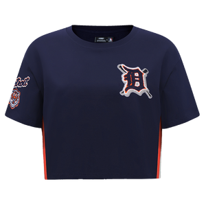 Pro Standard Women's MLB Detroit Tigers Mashup Boxy Tee -Navy