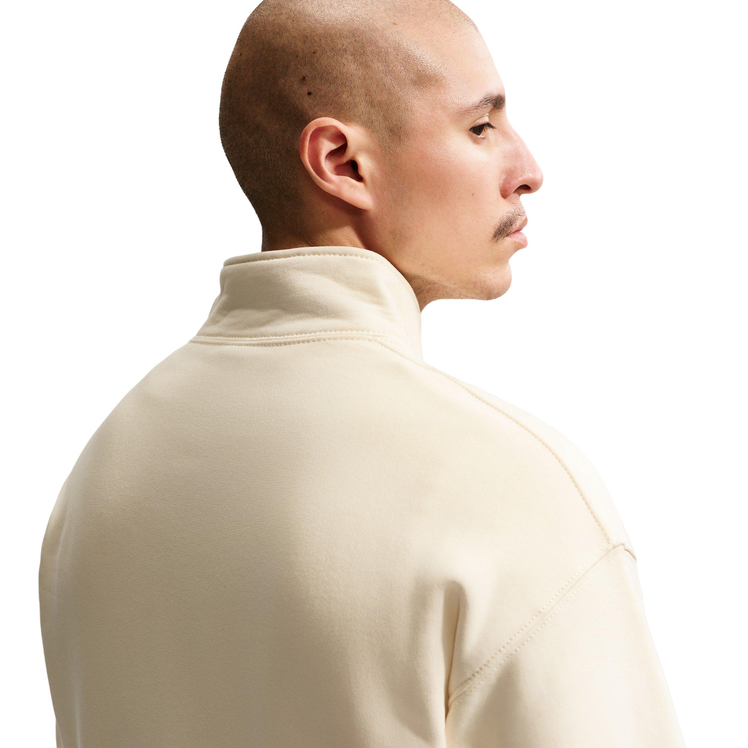 Nike Men's Solo Swoosh Fleece Quarter-Zip Top - Coconut Milk - COCONUT MILK Thumbnail View 2