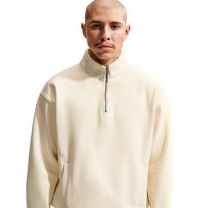 Nike Men's Solo Swoosh Fleece Quarter-Zip Top - Coconut Milk