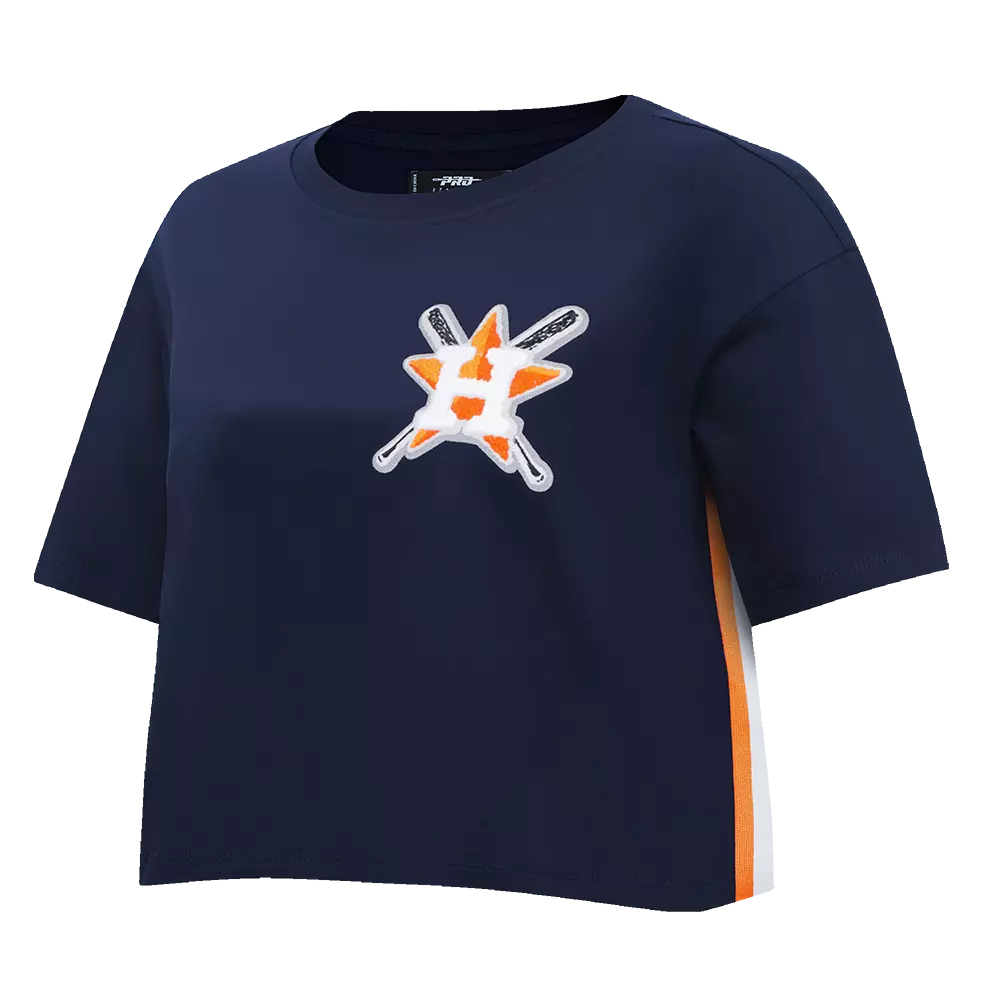 Pro Standard Women's MLB Houston Astros Mashup Boxy Tee -Navy - NAVY