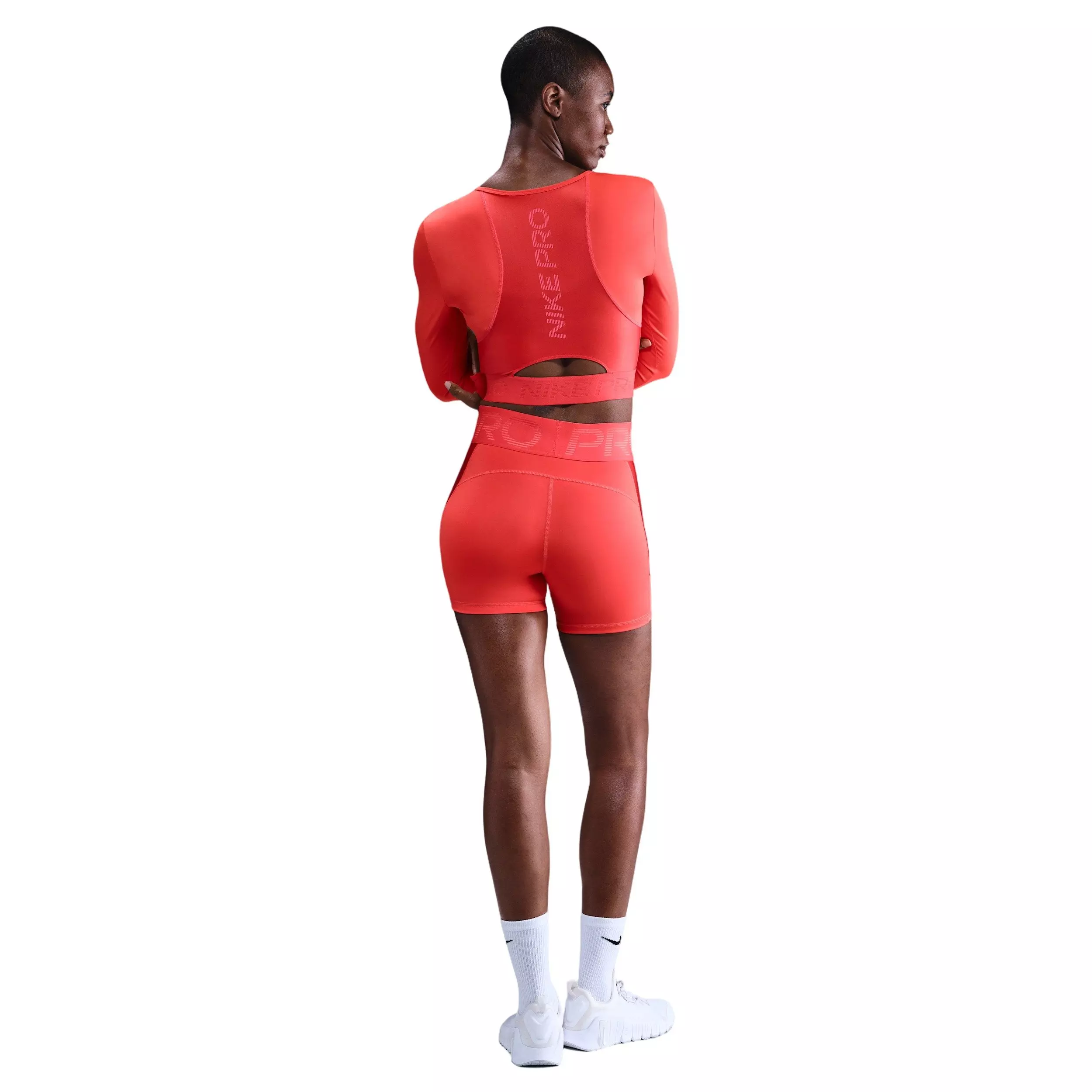 Nike Women's Pro Dri-FIT Cropped Long-Sleeve Top - Light Crimson - LIGHT CRIMSON