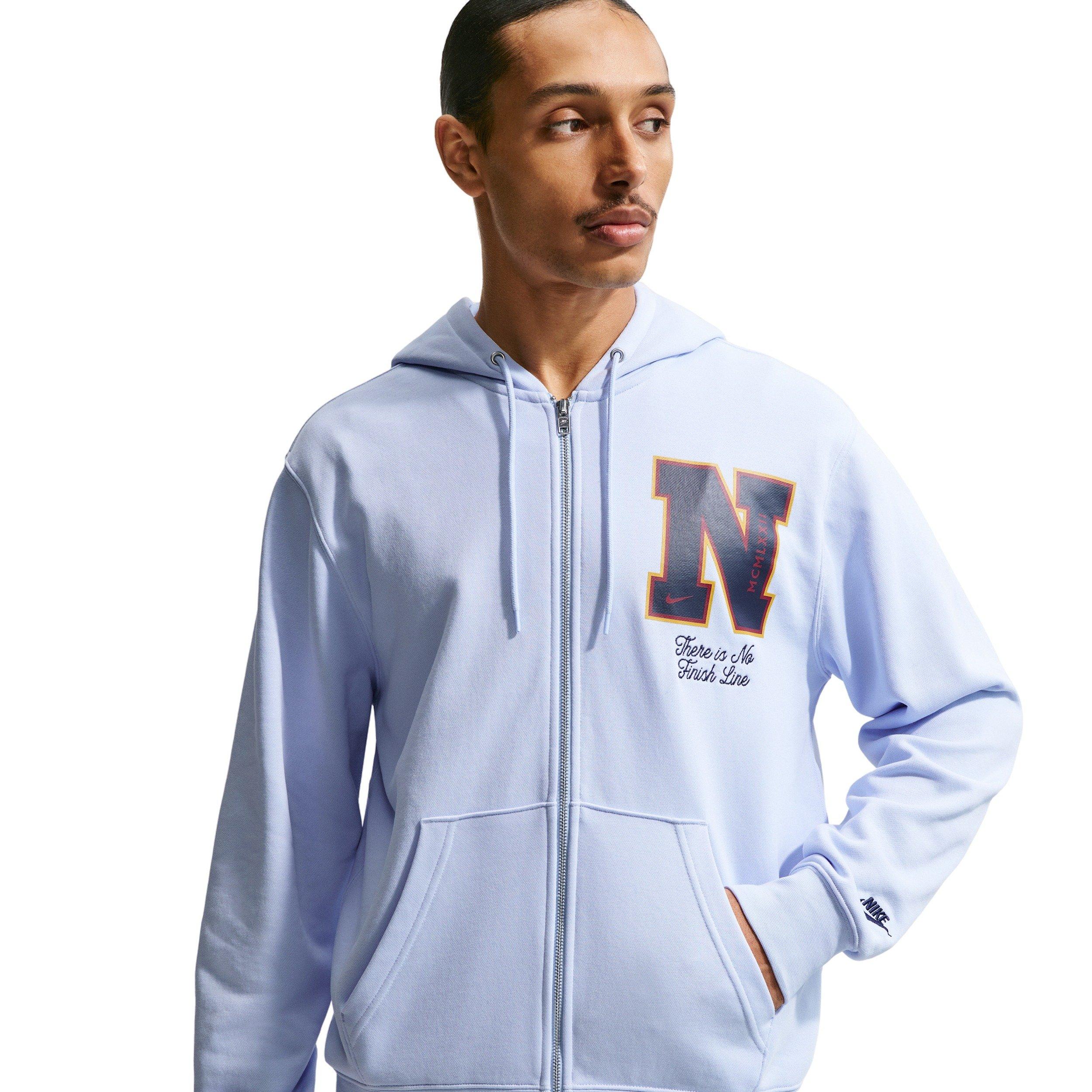 Nike Men's Sportswear Club French Terry Full-Zip Jacket - LT BLUE Thumbnail View 1