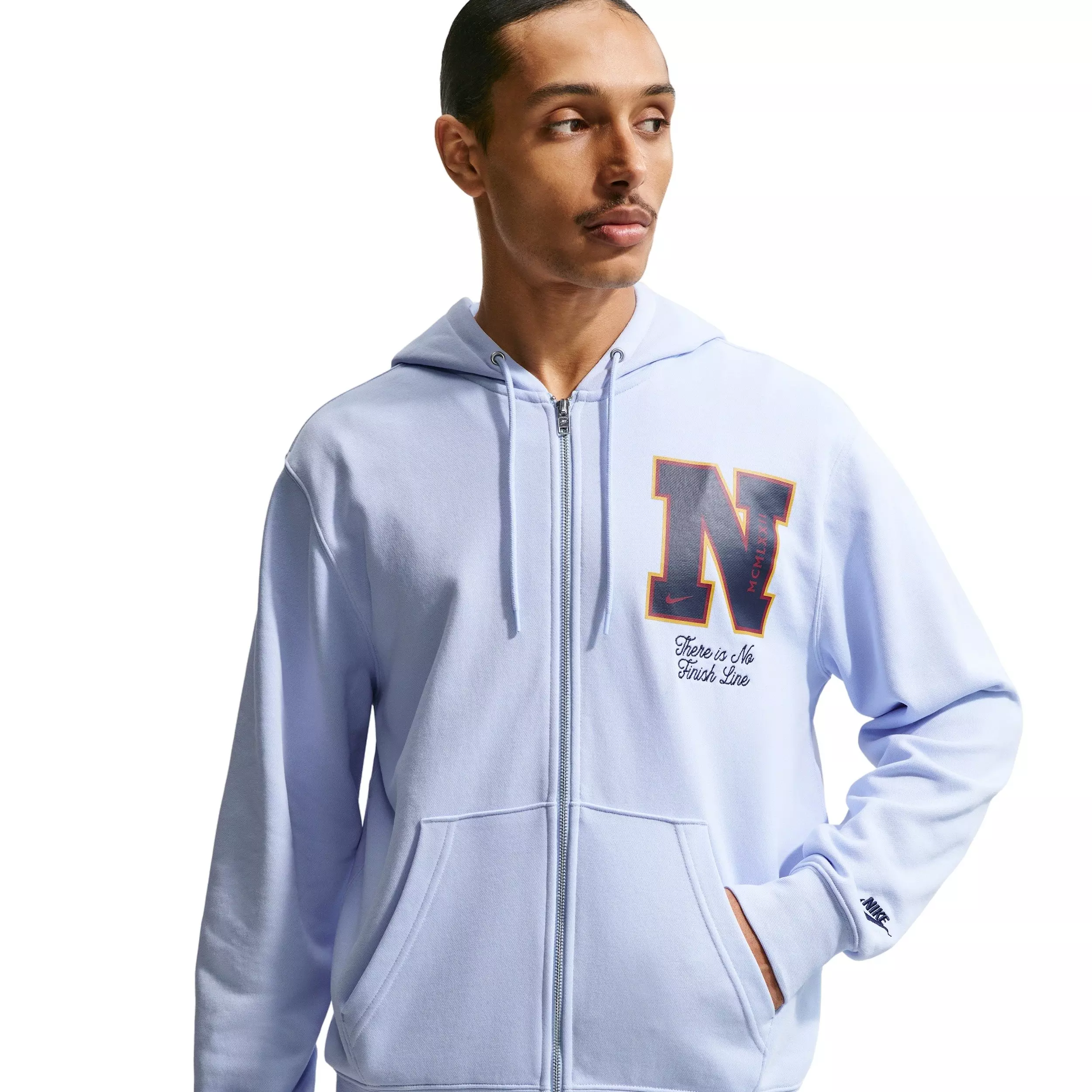 Nike Men's Sportswear Club French Terry Full-Zip Jacket - LT BLUE