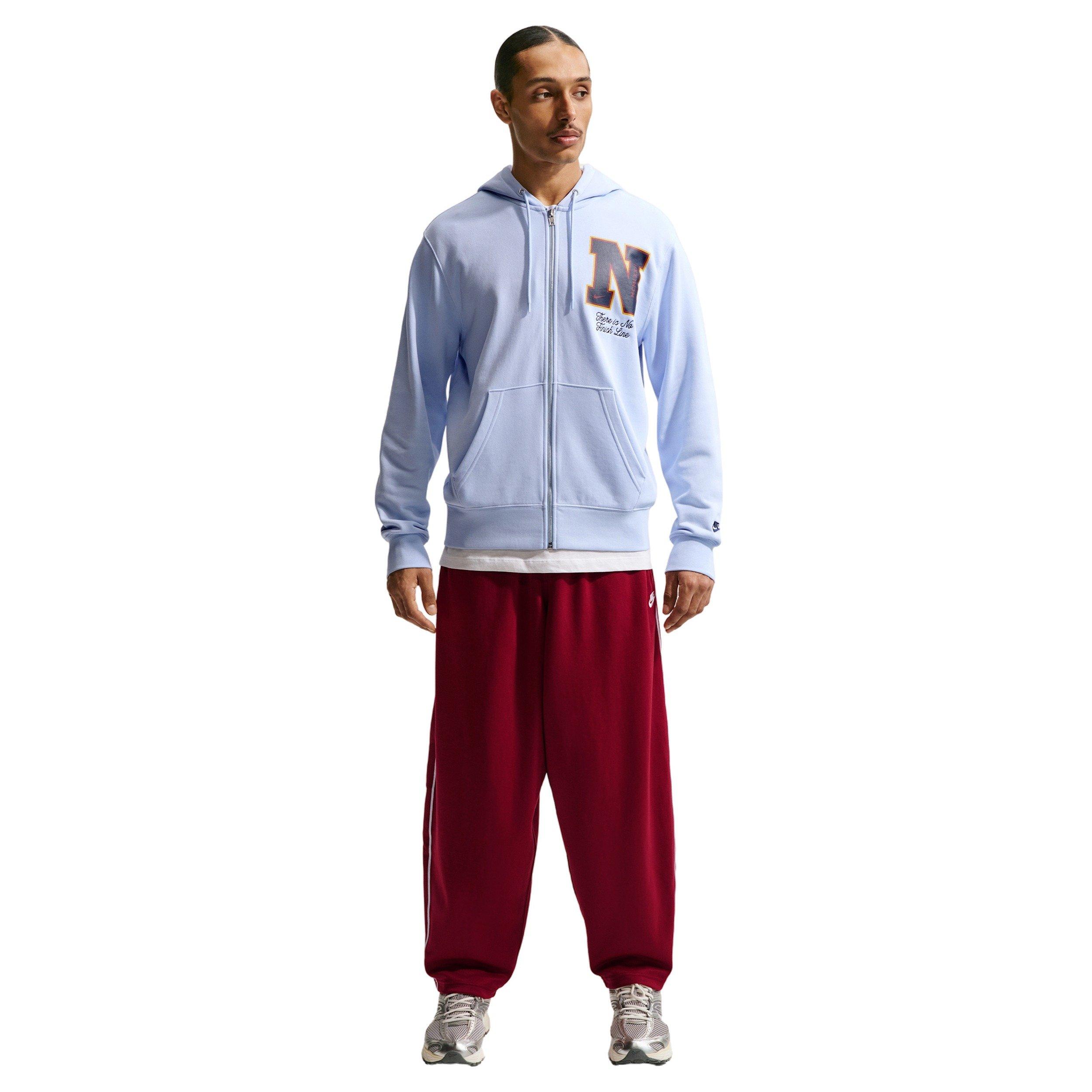 Nike Men's Sportswear Club French Terry Full-Zip Jacket - LT BLUE Thumbnail View 4