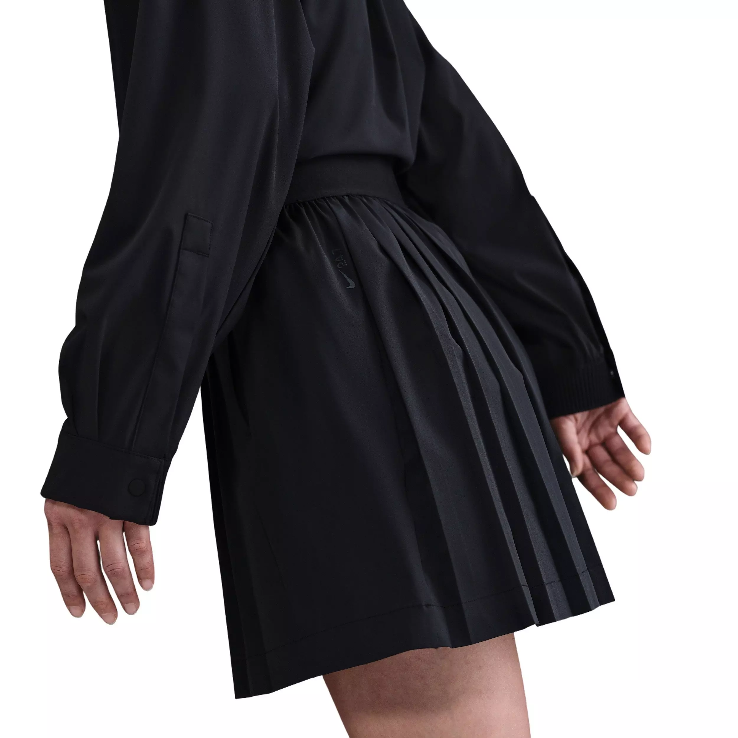 Nike Women's 24.7 PerfectStretch Dri-FIT High-Waisted Loose Pleated Skort - Black - BLACK