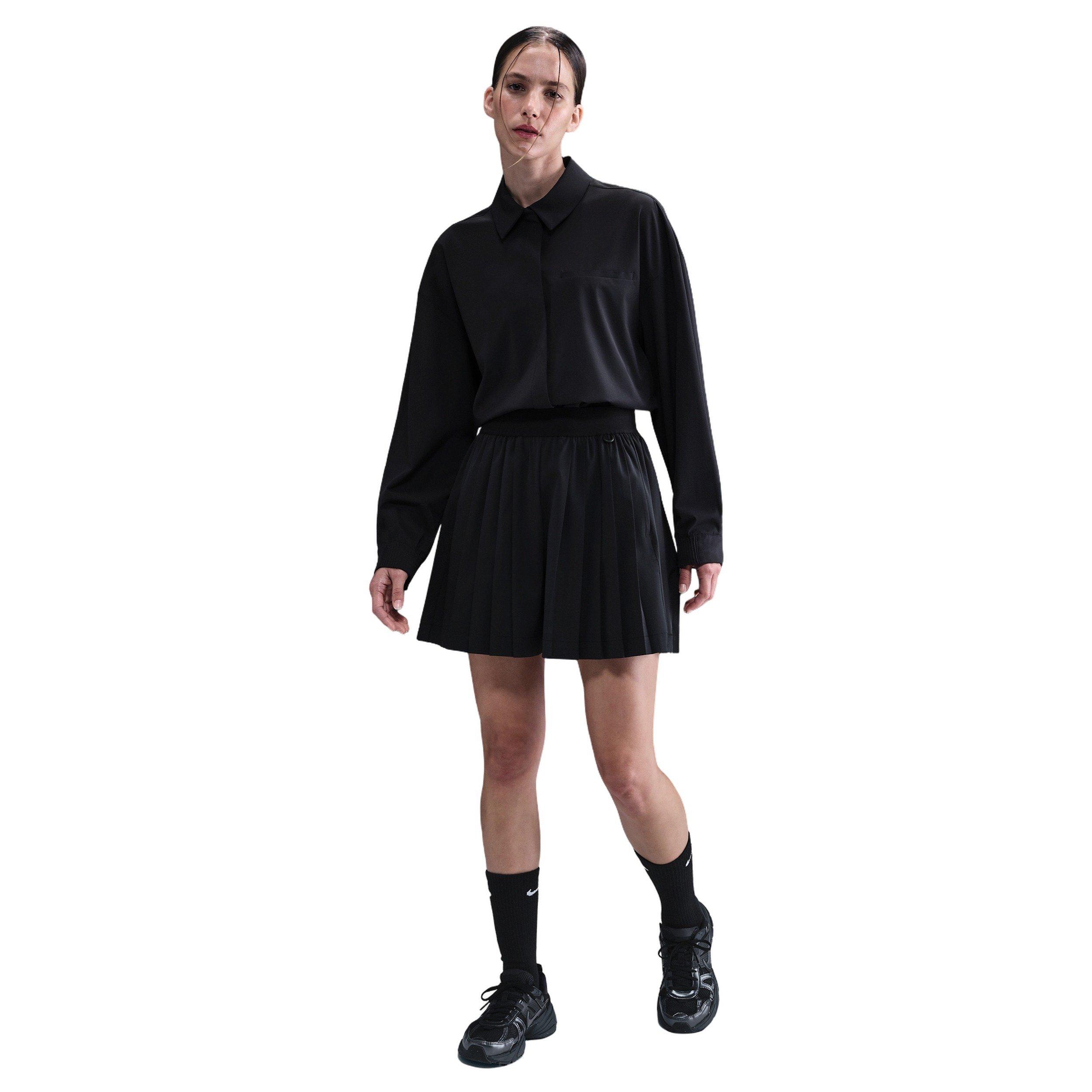 Nike Women's 24.7 PerfectStretch Dri-FIT High-Waisted Loose Pleated Skort -Black - BLACK Thumbnail View 3