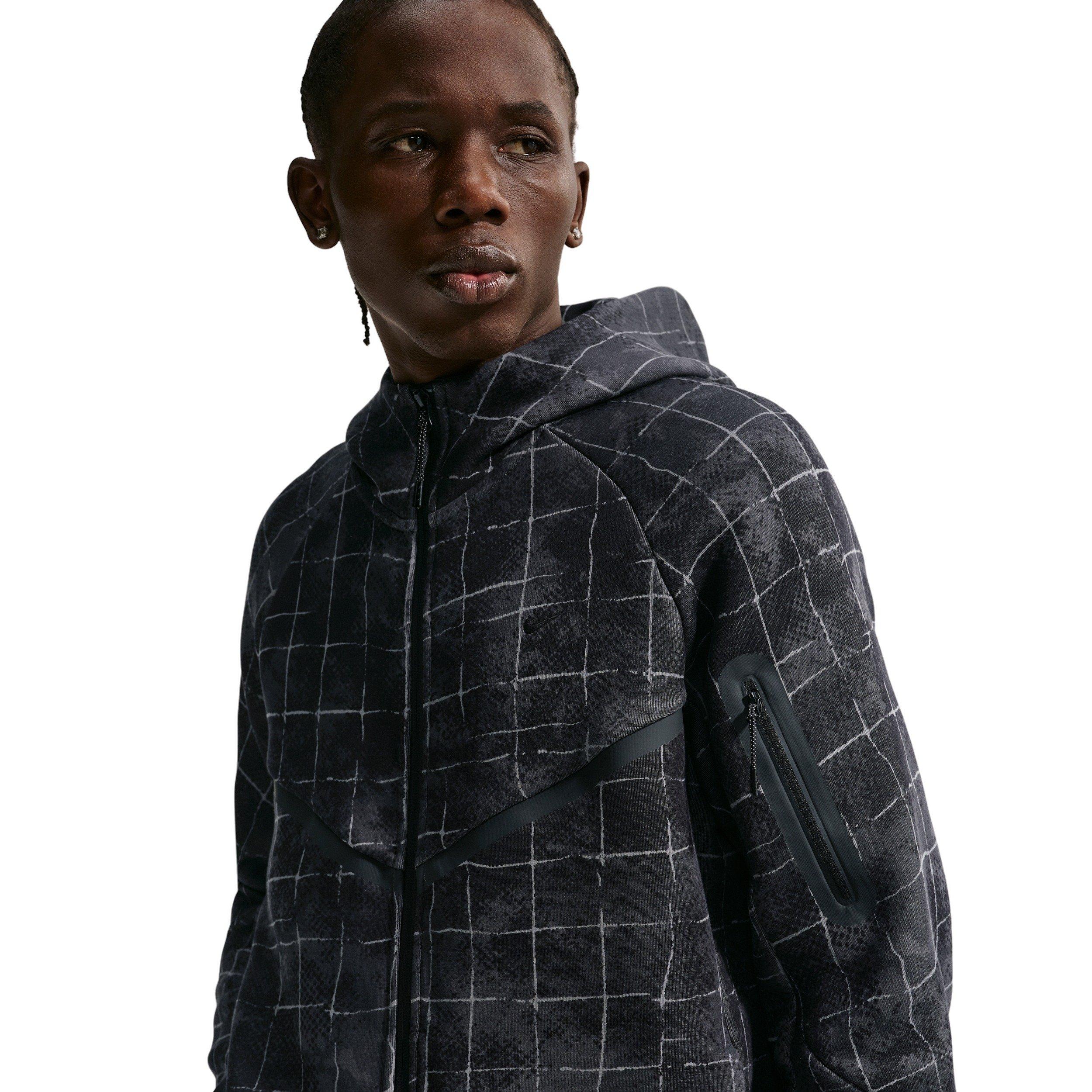 Nike Men's Tech Windrunner Fleece Full-Zip Jacket - Grey - GREY Thumbnail View 3