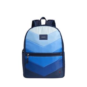 STATE Bags Kane Double Pocket Large Backpack - Blue Chevron - BLUE CHEVRON