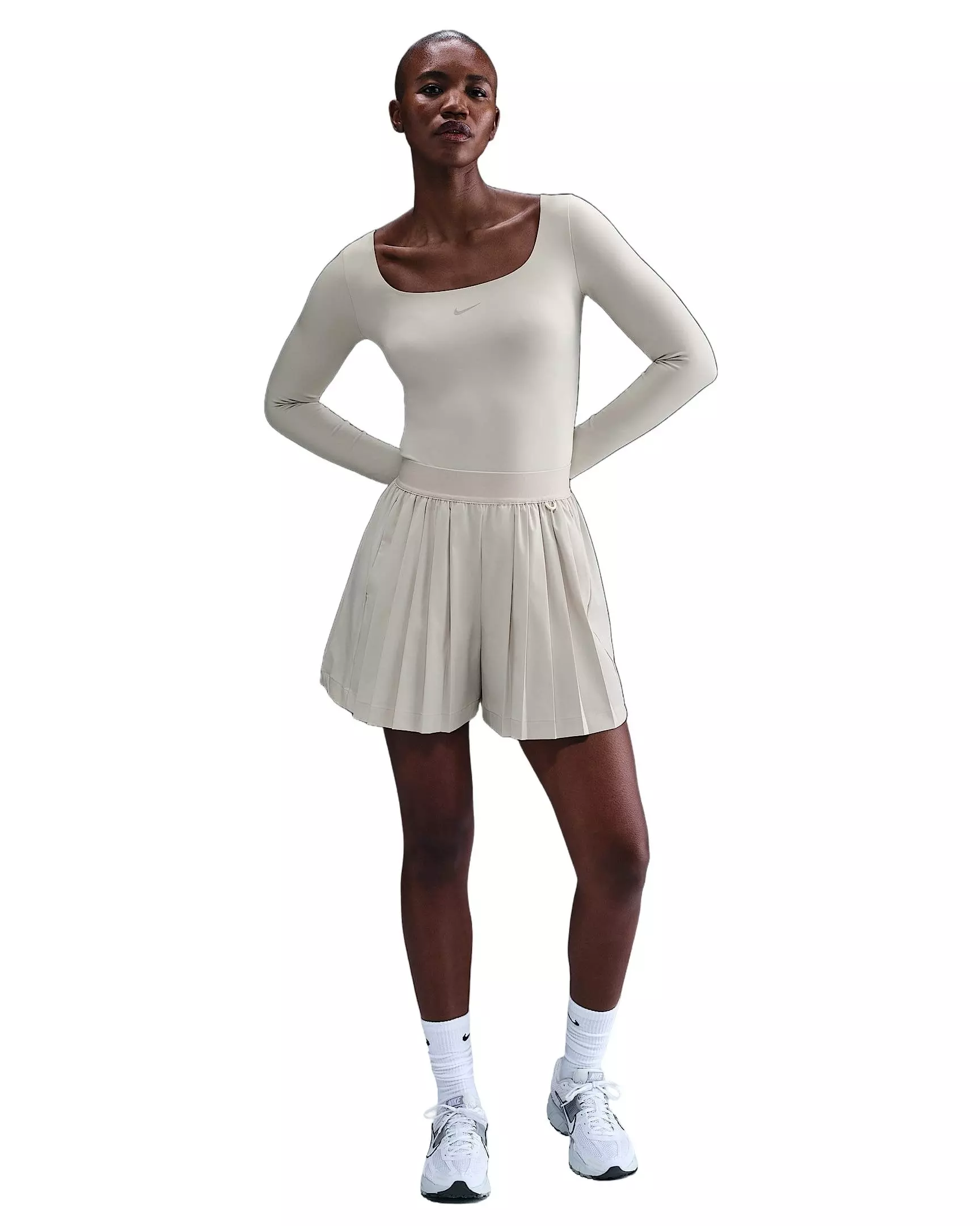 Nike Women's 24.7 PerfectStretch Dri-FIT High-Waisted Loose Pleated Skort - Brown - BROWN