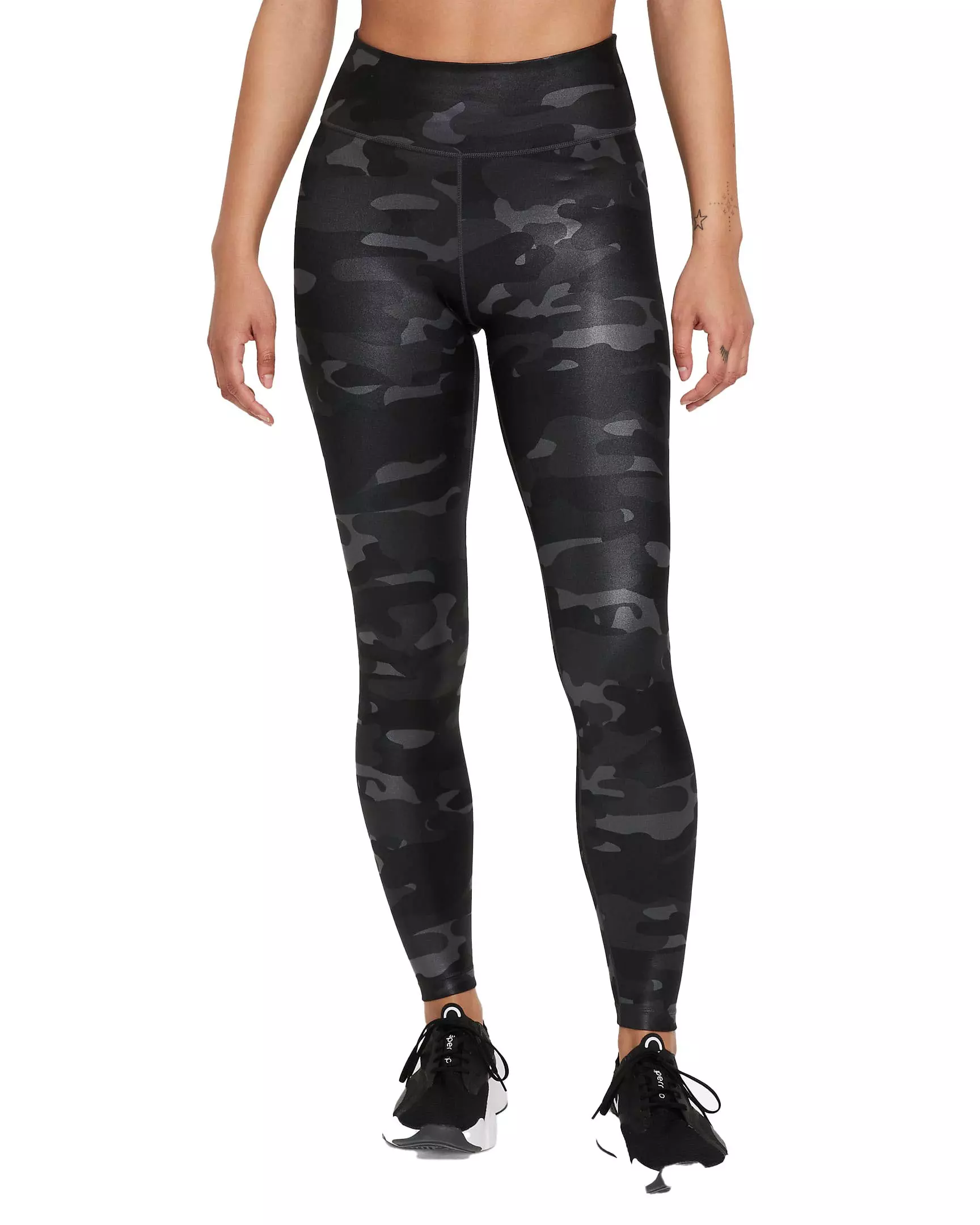 Nike Women's Mid-Rise Camo Dri-FIT One Leggings - GREY