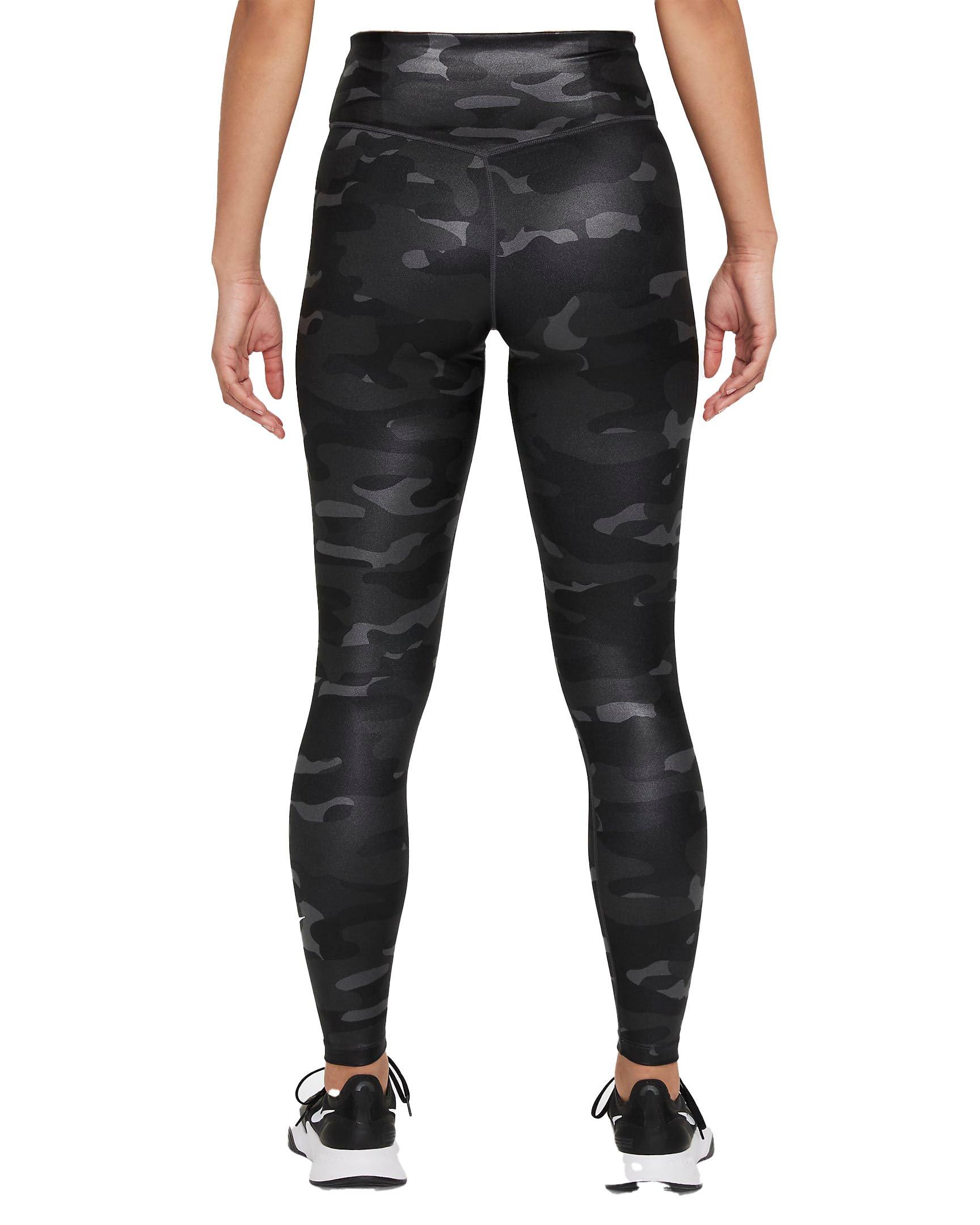 Nike Women's Mid-Rise Camo Dri-FIT One Leggings - GREY Thumbnail View 2