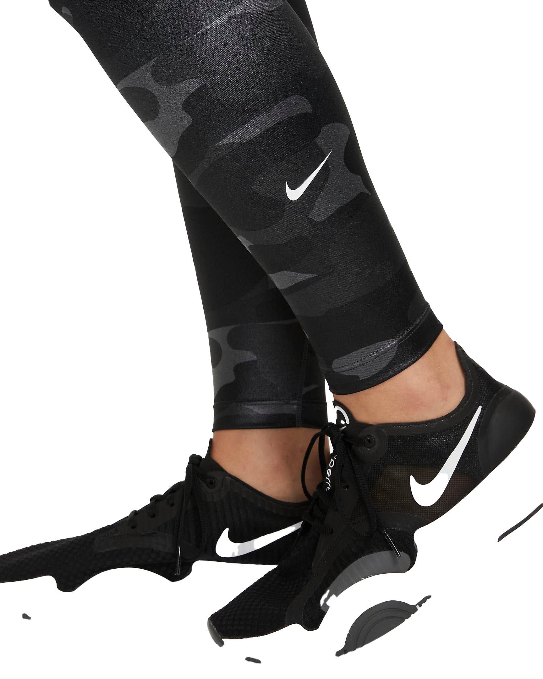 Nike Women's Mid-Rise Camo Dri-FIT One Leggings - GREY Thumbnail View 5