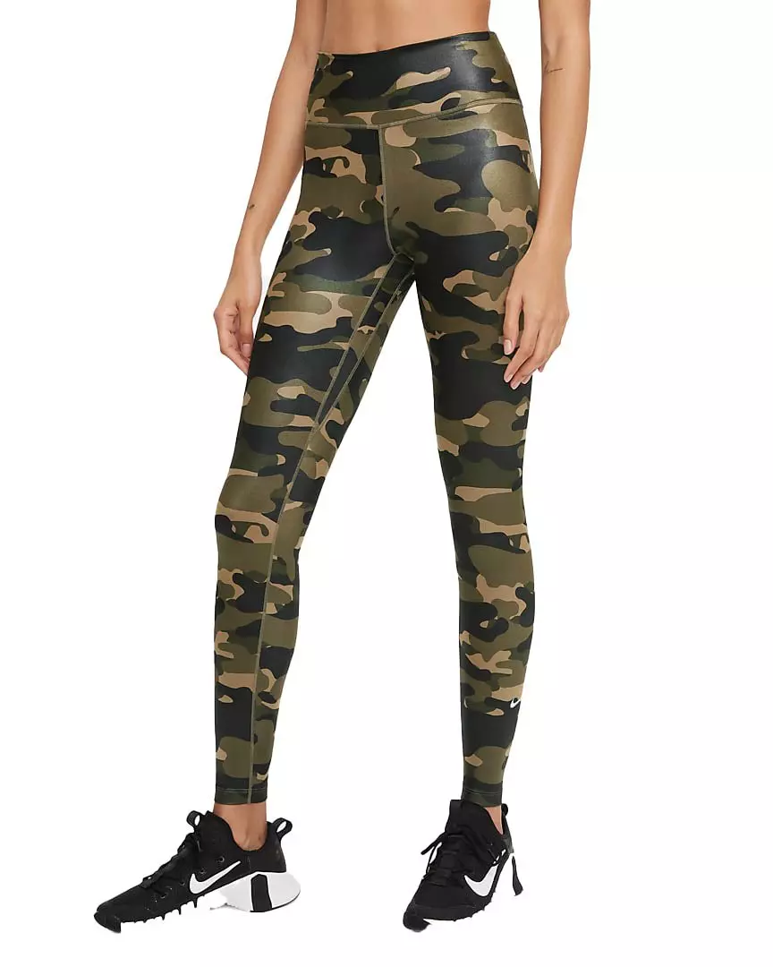 Nike Women's Mid-Rise Camo Dri-FIT One Leggings - BROWN